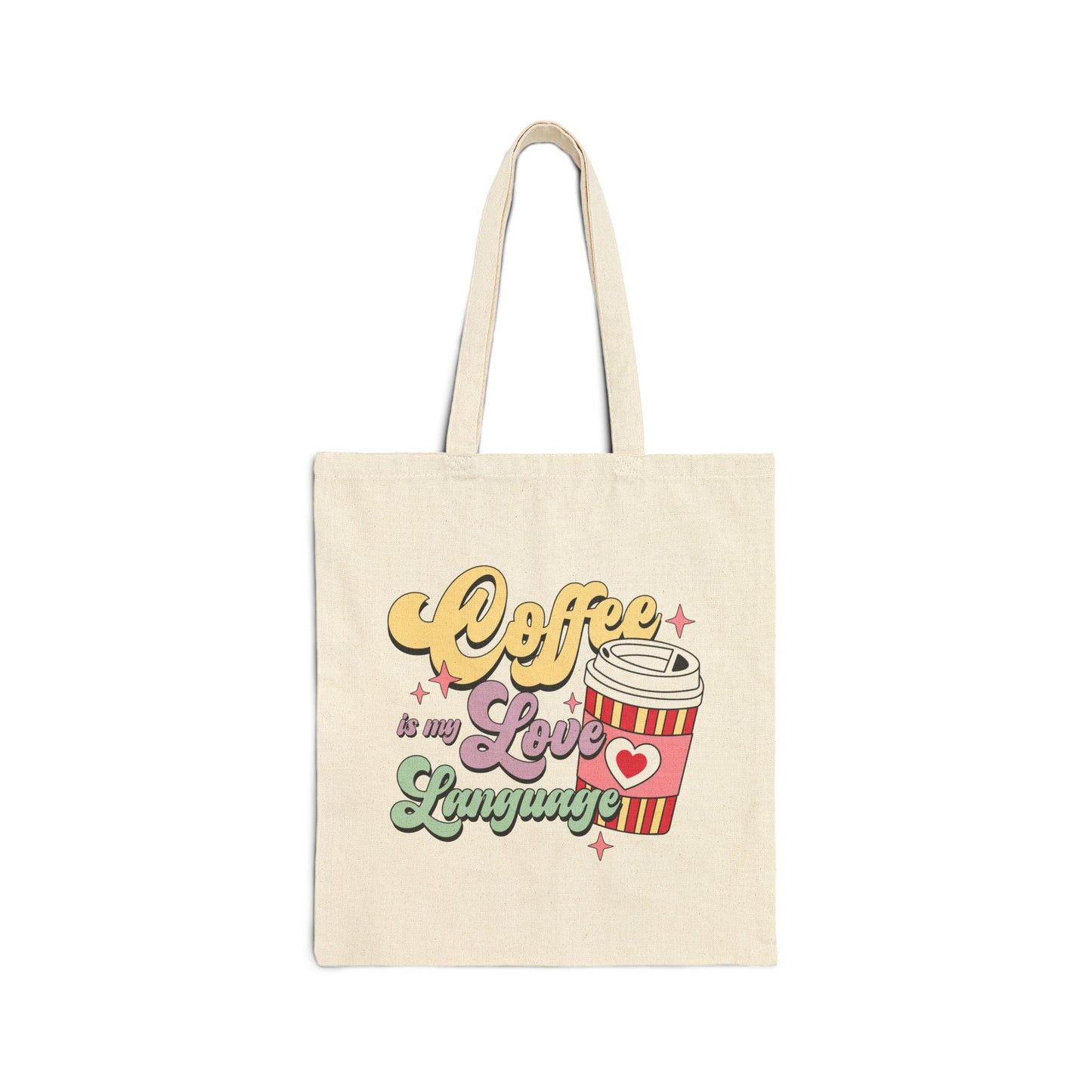 Coffee Is My Love Language Logo Tote Bag - Heavyweight 100% Cotton Canvas by TheGlassyLass.com