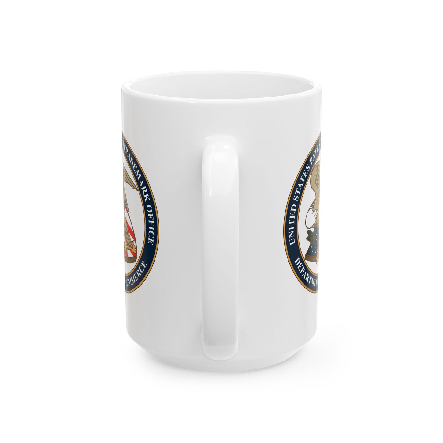 United States Patent and Trademark Office Coffee Mug - Double Sided Print, White Ceramic, 15oz by TheGlassyLass.com