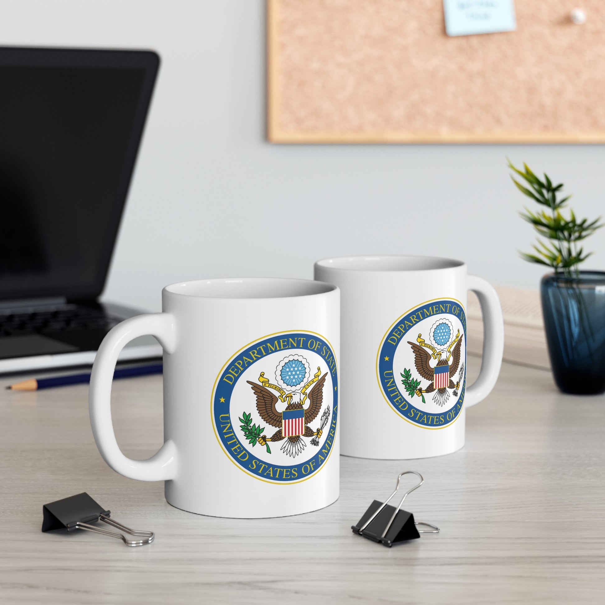 Department of State Coffee Mug - Double Sided White Ceramic 11oz by TheGlassyLass.com