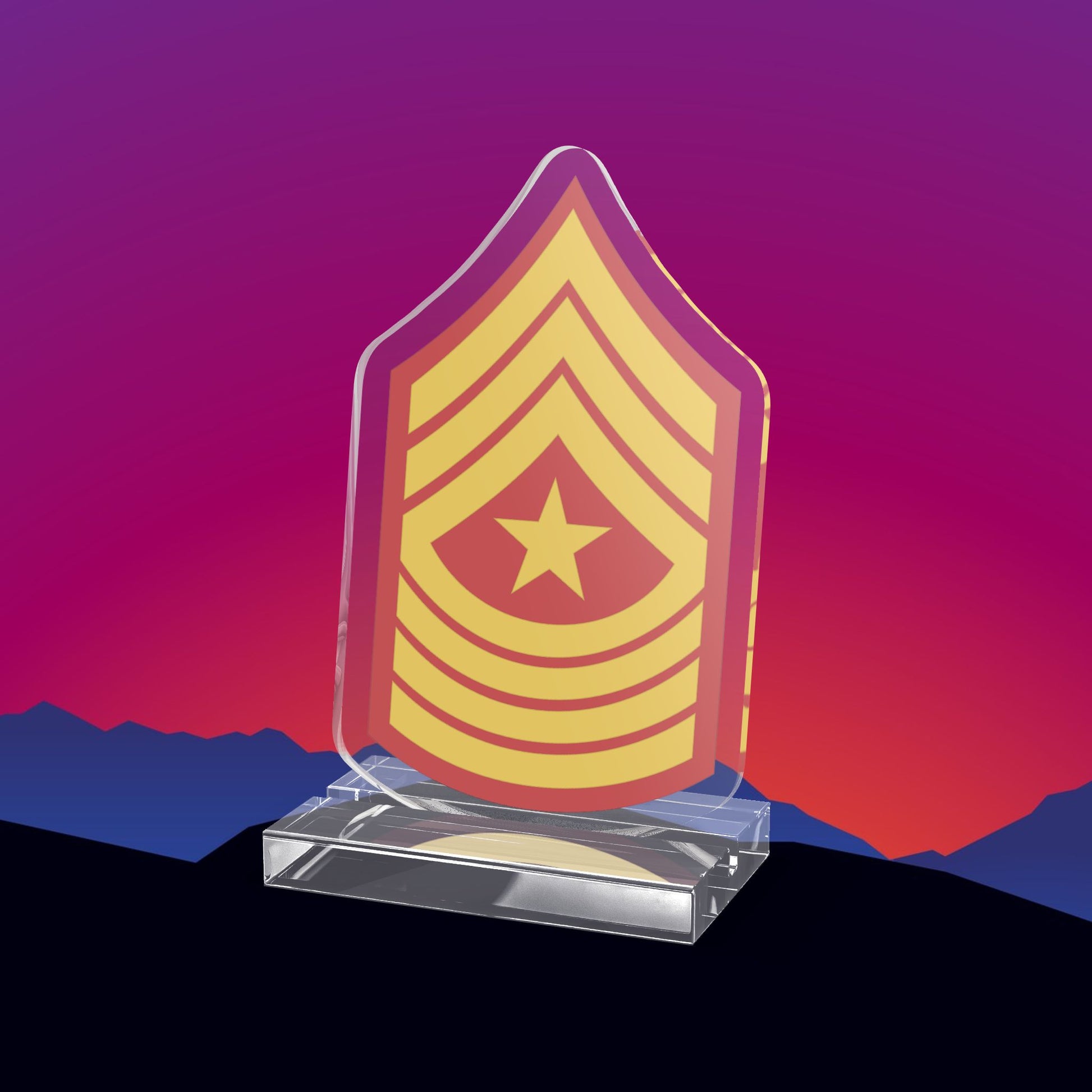 USMC Sergeant Major (E-9) Stripes Acrylic Standee by TheGlassyLass.com