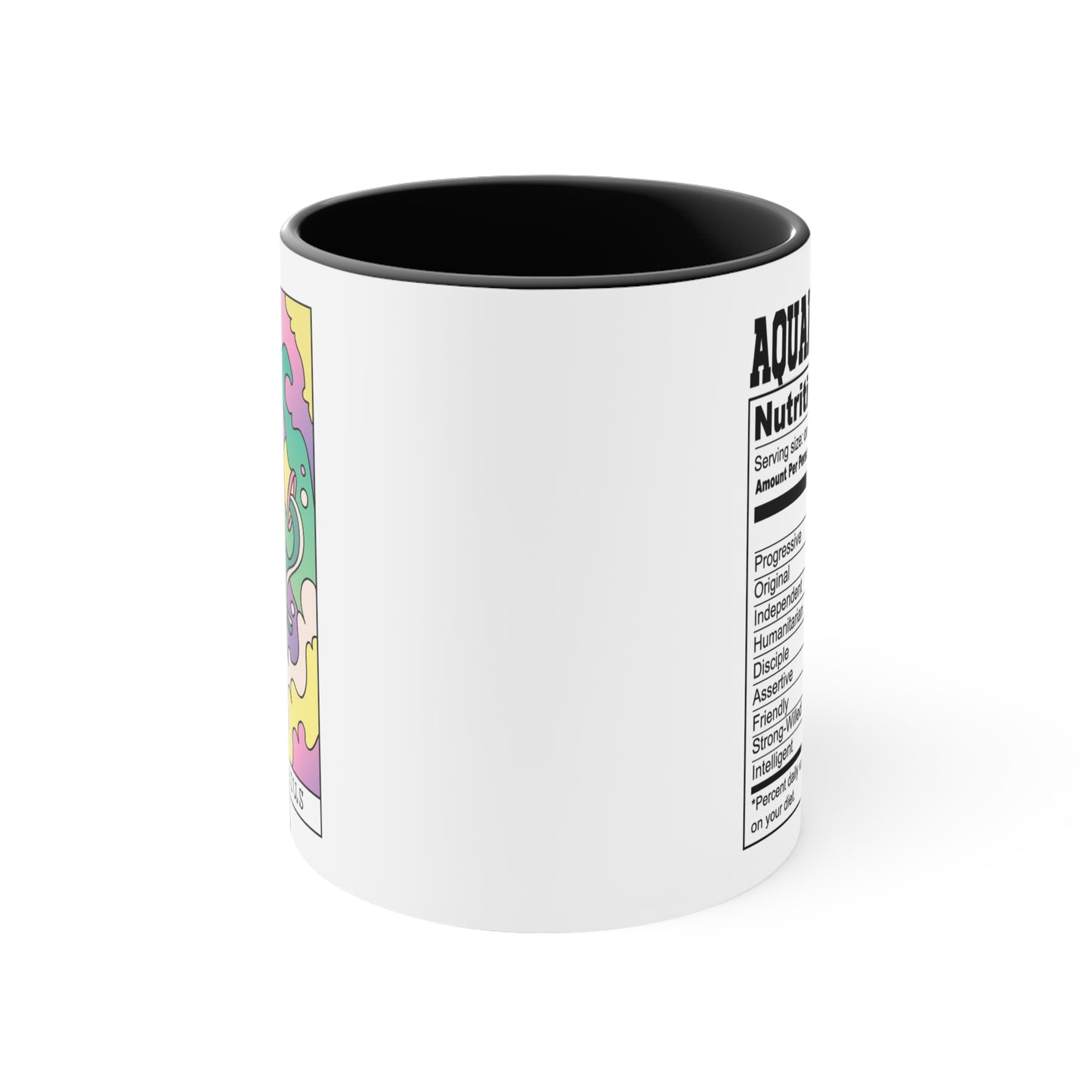 Aquarius Tarot Card Coffee Mug - Double Sided Black Accent Ceramic 11oz by TheGlassyLass.com