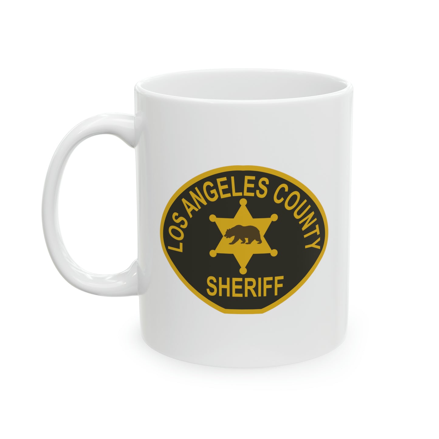 Los Angeles County Sheriff Coffee Mug - Double Sided White Ceramic 11oz by TheGlassyLass