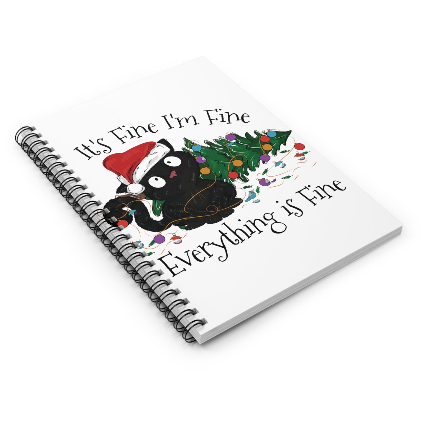 Christmas Cat: Spiral Notebook - Log Books - Journals - Diaries - and More Custom Printed by TheGlassyLass