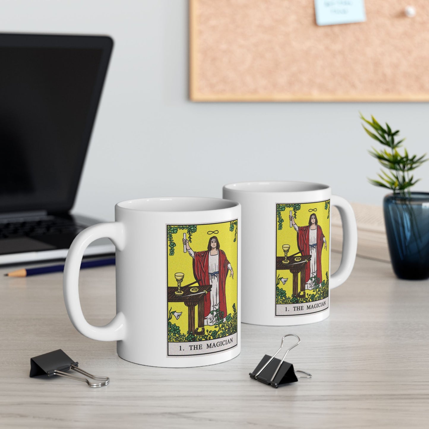 The Magician Tarot Card Coffee Mug - Double Sided Print, White Ceramic, 11oz by TheGlassyLass.com