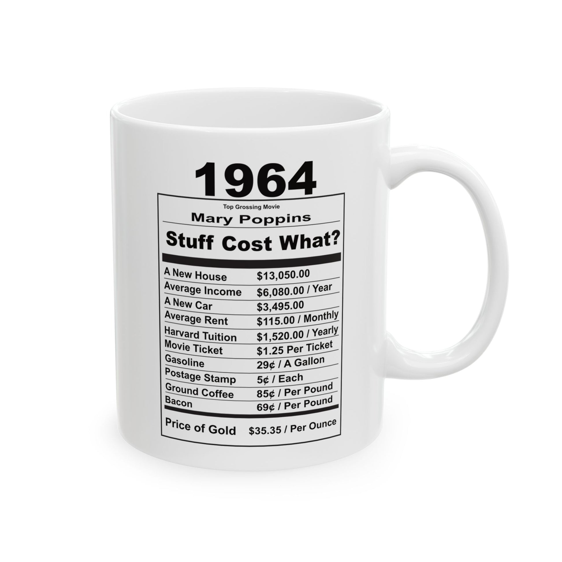 Keepin it Real Since 1964 Coffee Mug - Double Sided Print, White Ceramic, 11oz by TheGlassyLass.com