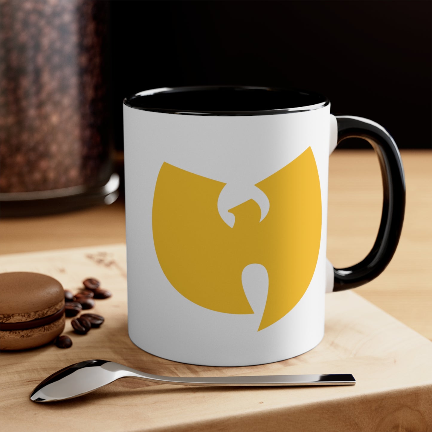 Wu-Tang Yellow Coffee Mug - Double Sided Black Accent White Ceramic 11oz by TheGlassyLass.com