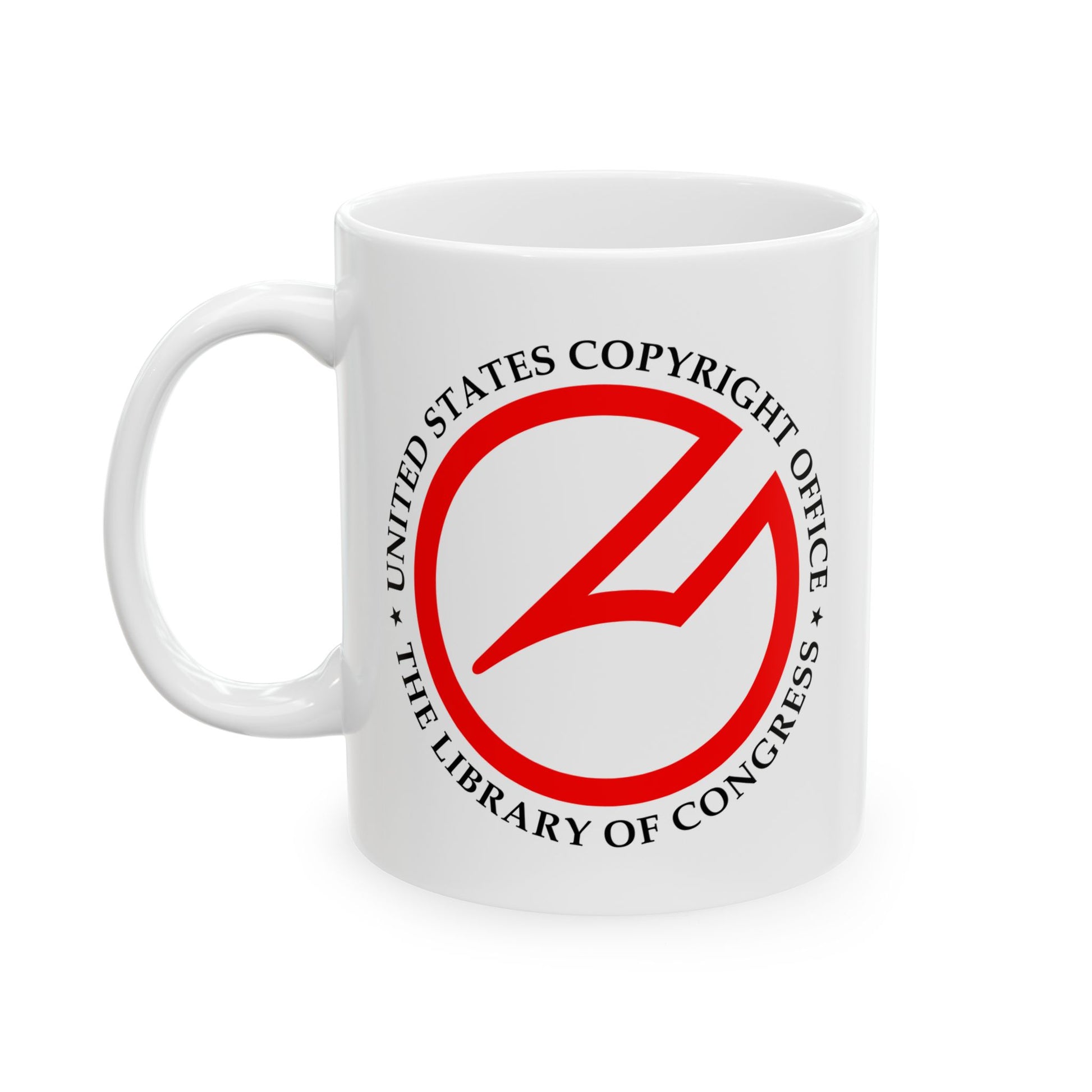 United State Copyright Office Coffee Mug - Double Sided Print, White Ceramic, 11oz by TheGlassyLass.com