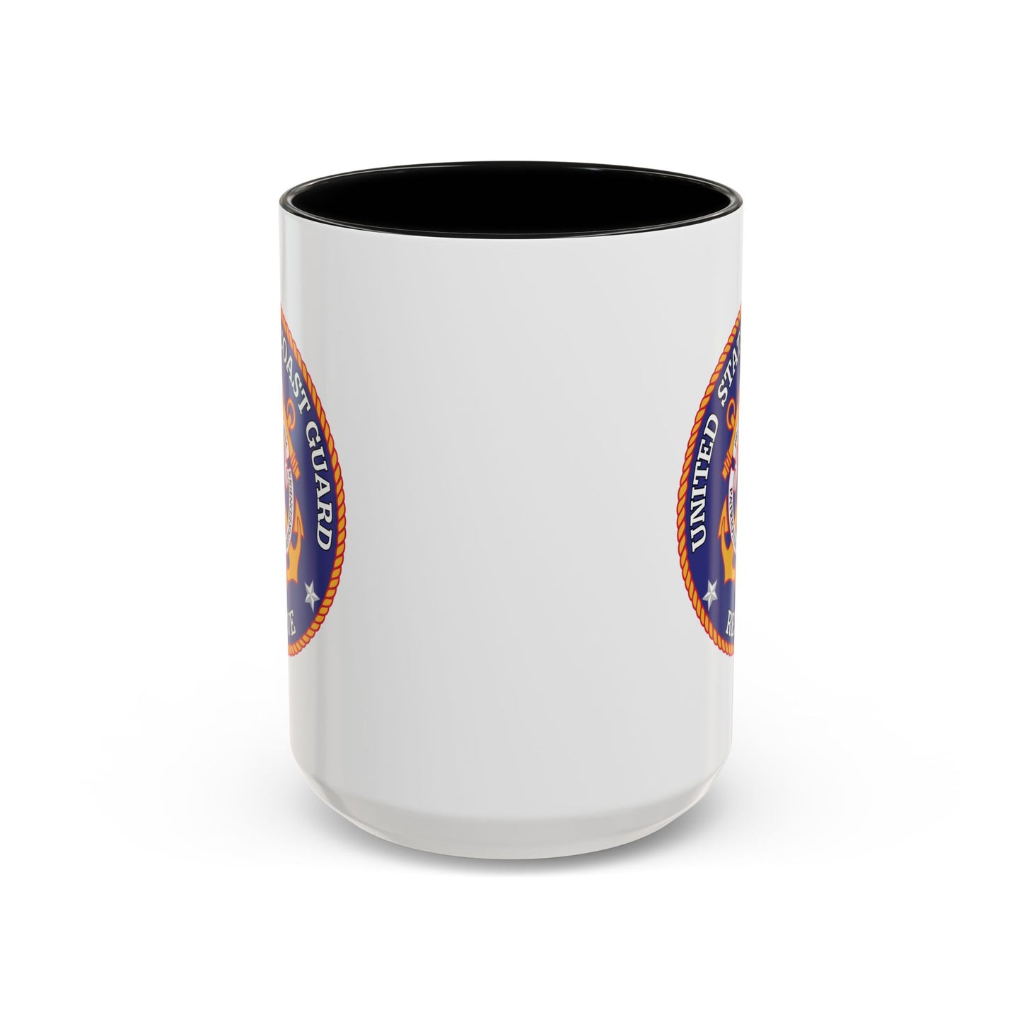 United States Coast Guard Reserve Seal Coffee Mug - Double Sided Black Accent White Ceramic 15oz by TheGlassyLass.com