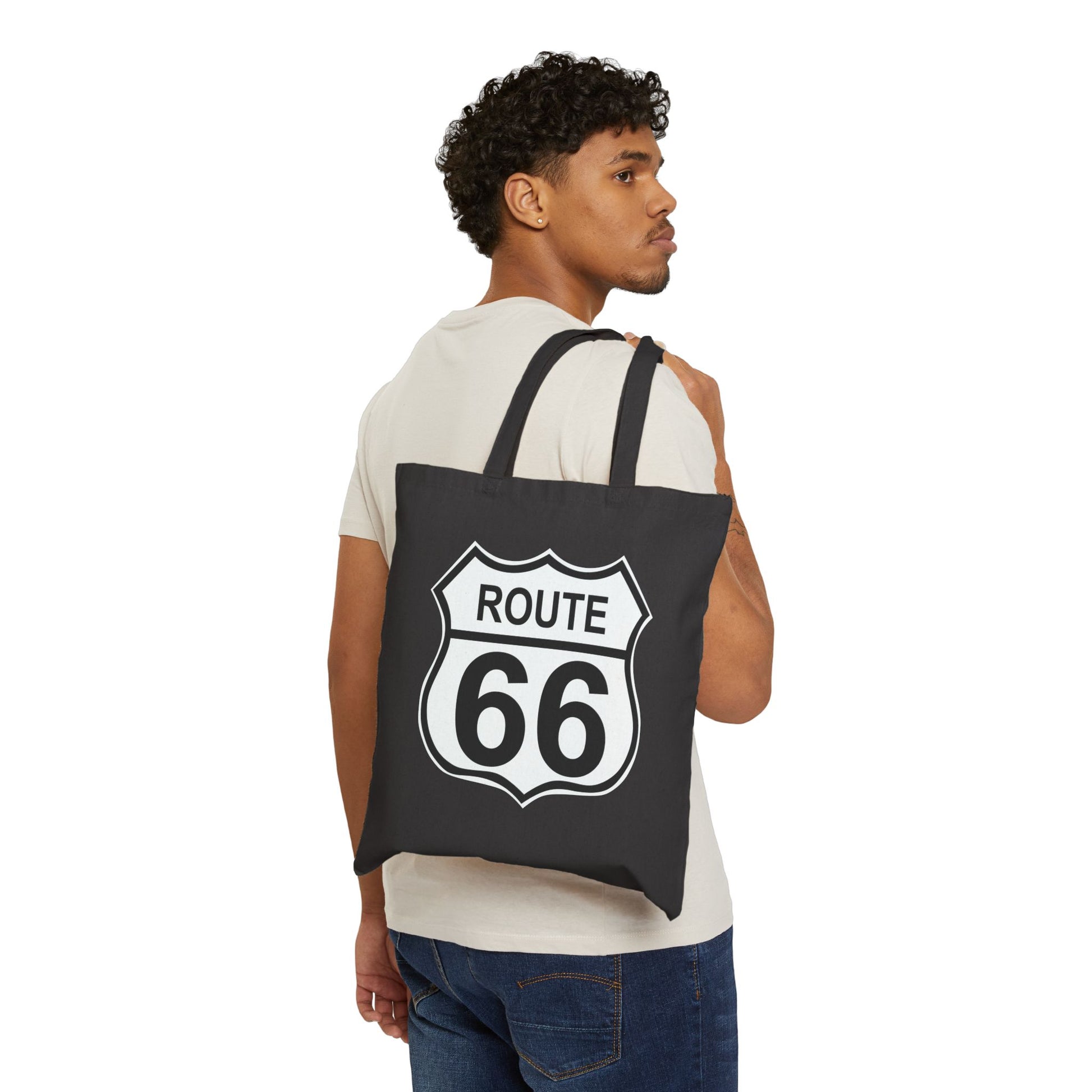Historic Route 66 Tote Bag - Heavyweight 100% Cotton Canvas by TheGlassyLass.com