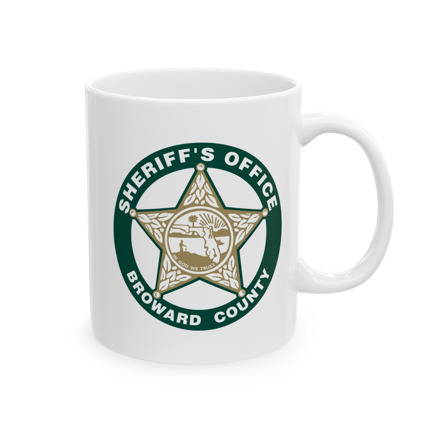 Broward County Sheriff Coffee Mug - Double Sided White Ceramic 11oz by TheGlassyLass.com