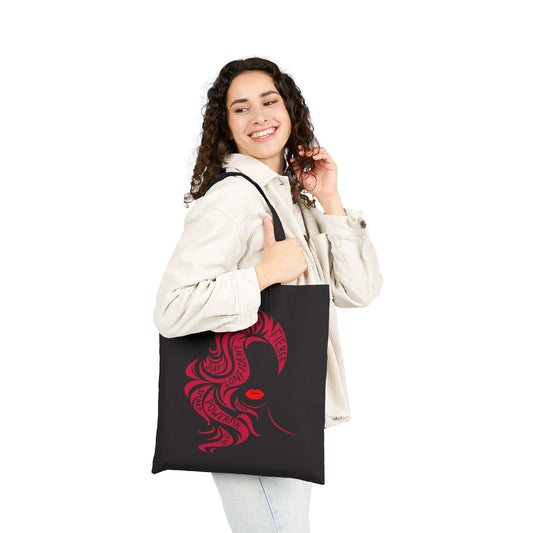 I Am Woman Logo Tote Bag - Heavyweight 100% Cotton Canvas by TheGlassyLass.com
