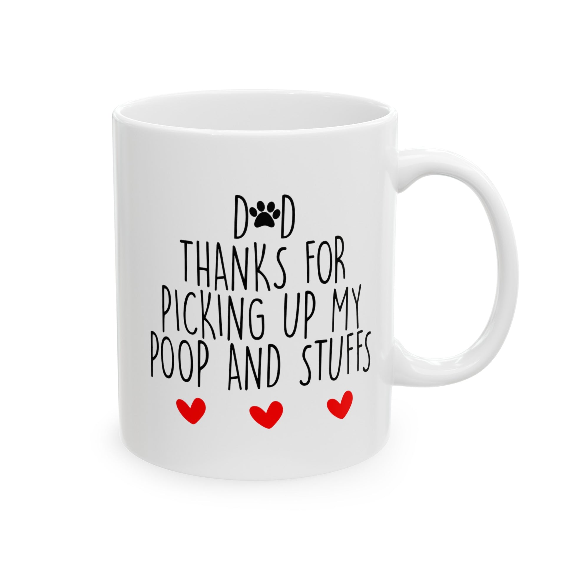 Dog Poop Coffee Mug - Double Sided White Ceramic 11oz by TheGlassyLass.com