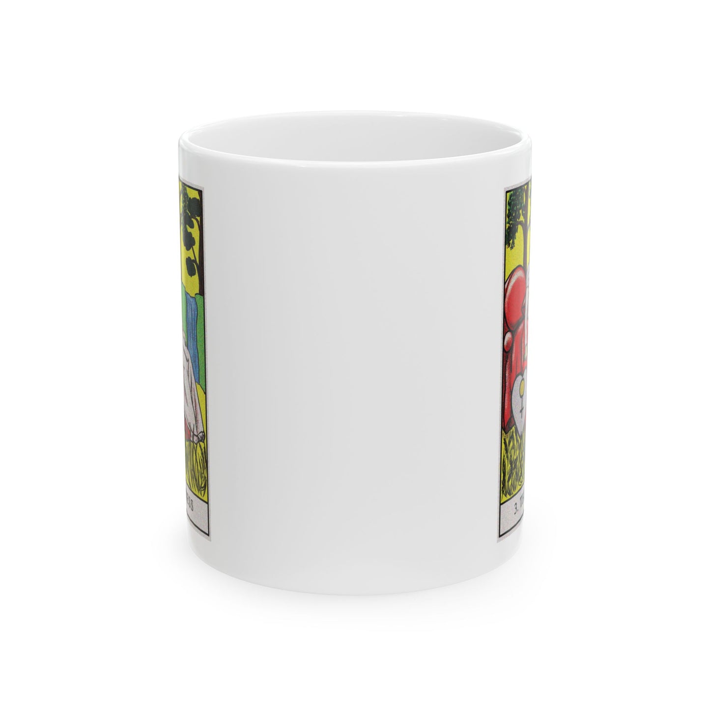 The Empress Tarot Card Coffee Mug - Double Sided Print, White Ceramic, 11oz by TheGlassyLass
