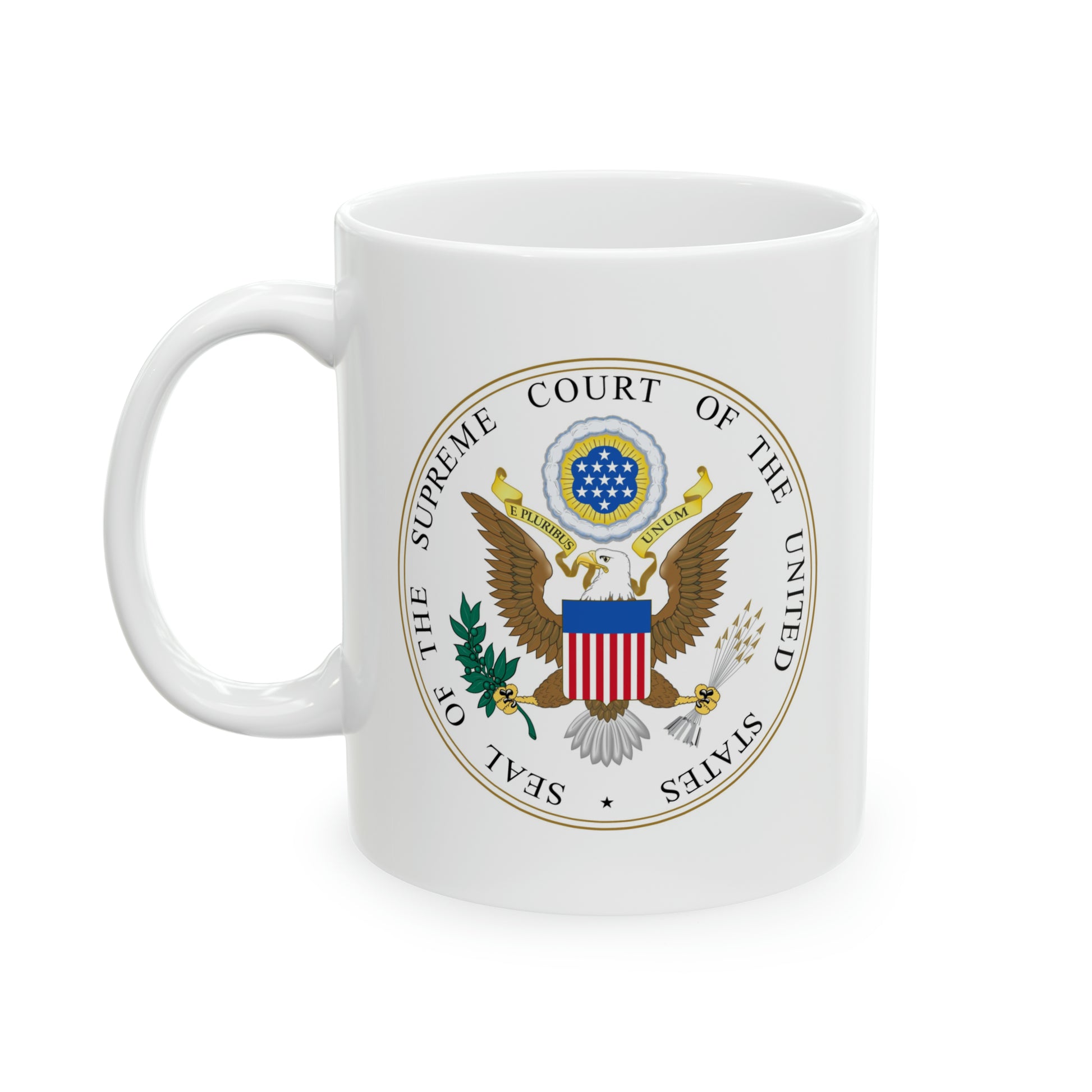 US Supreme Court Seal Coffee Mug - Double Sided White Ceramic 11oz by TheGlassyLass