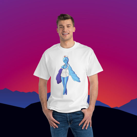 Andorian Nurse T-Shirt: (Hanes Beefy-T 100% Preshrunk Cotton) Custom Printed by TheGlassyLass.com