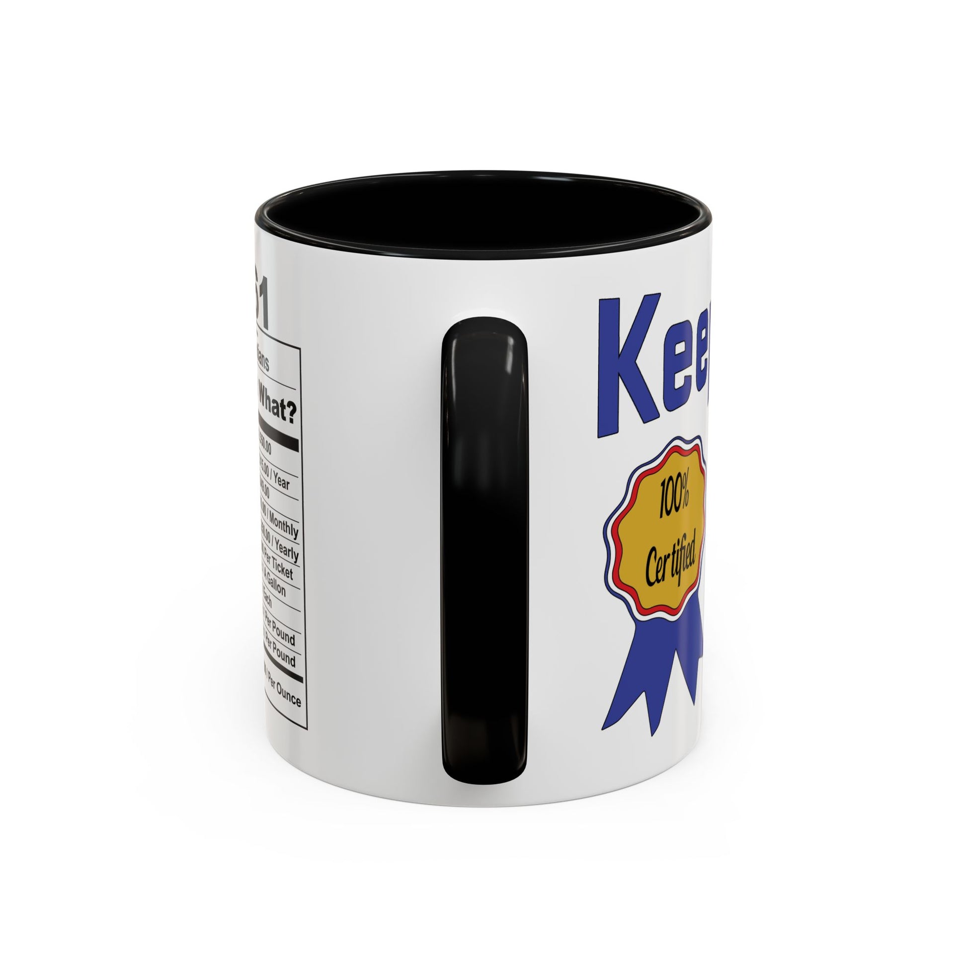 Keepin it Real Since 1961 Coffee Mug - Double Sided Print, Black Accent White Ceramic, 11oz by TheGlassyLass.com