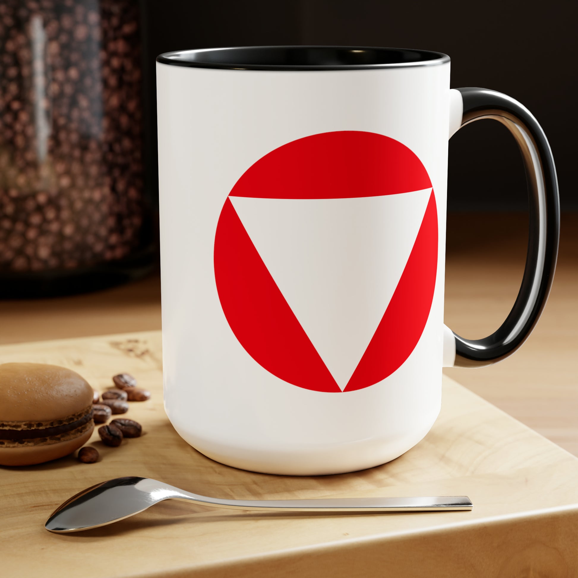 Austrian Air Force Roundel Coffee Mug - Double Sided Black Accent Ceramic 15oz - by TheGlassyLass.com