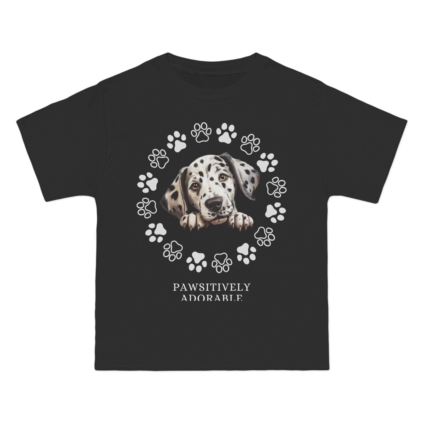 Pawsitively Adorable Dalmatian T-Shirt: (Hanes Beefy-T 100% Preshrunk Cotton Custom Printed by TheGlassyLass.com