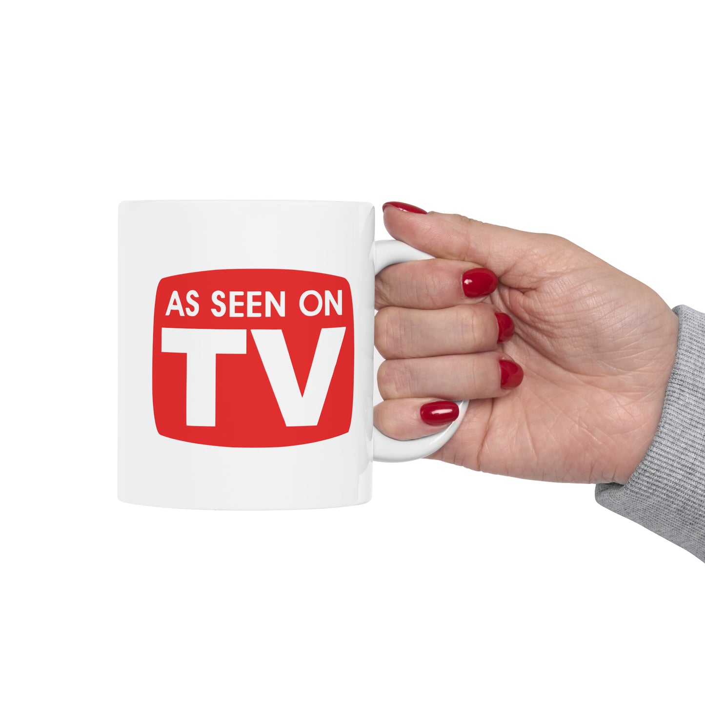 As Seen on TV Coffee Mug - Double Sided White Ceramic 11oz by TheGlassyLass.com