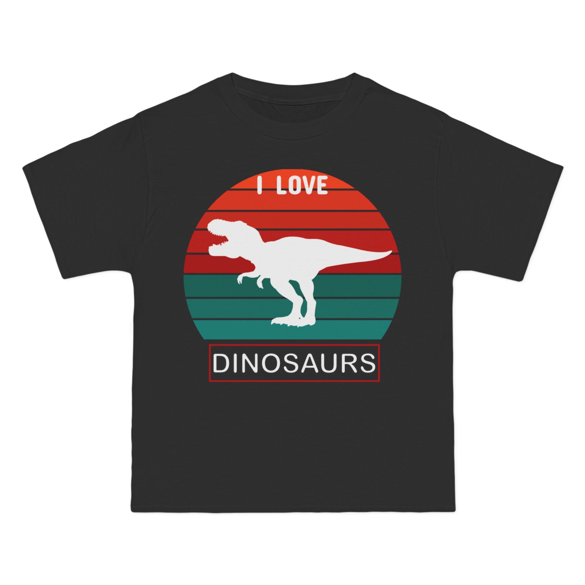 I Love Dinosaurs T-Shirt: (Hanes Beefy-T 100% Preshrunk Cotton Custom Printed by TheGlassyLass.com