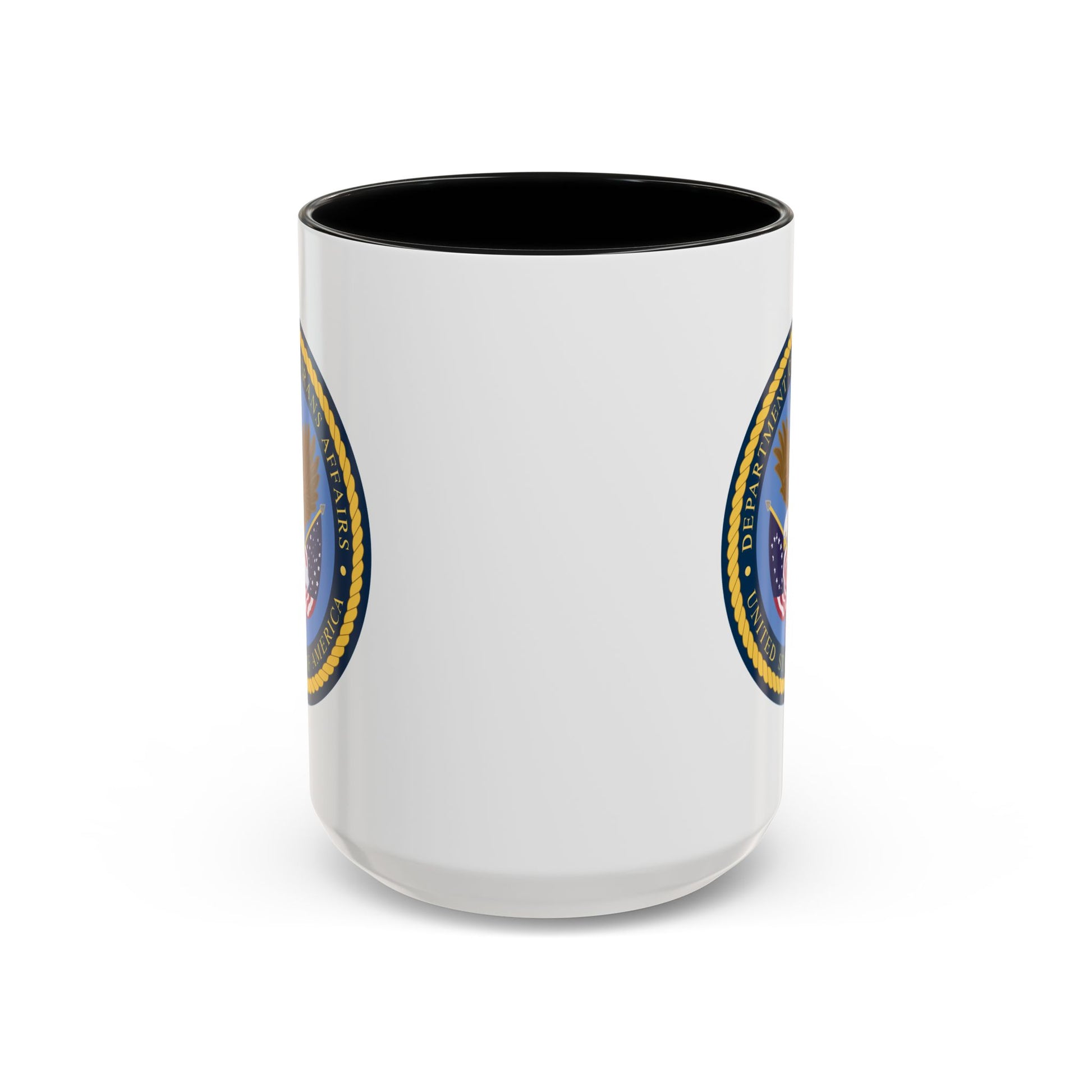 US Department of Veterans Affairs Coffee Mug - Double Sided Print, Black Accent White Ceramic, 15oz by TheGlassyLass.com