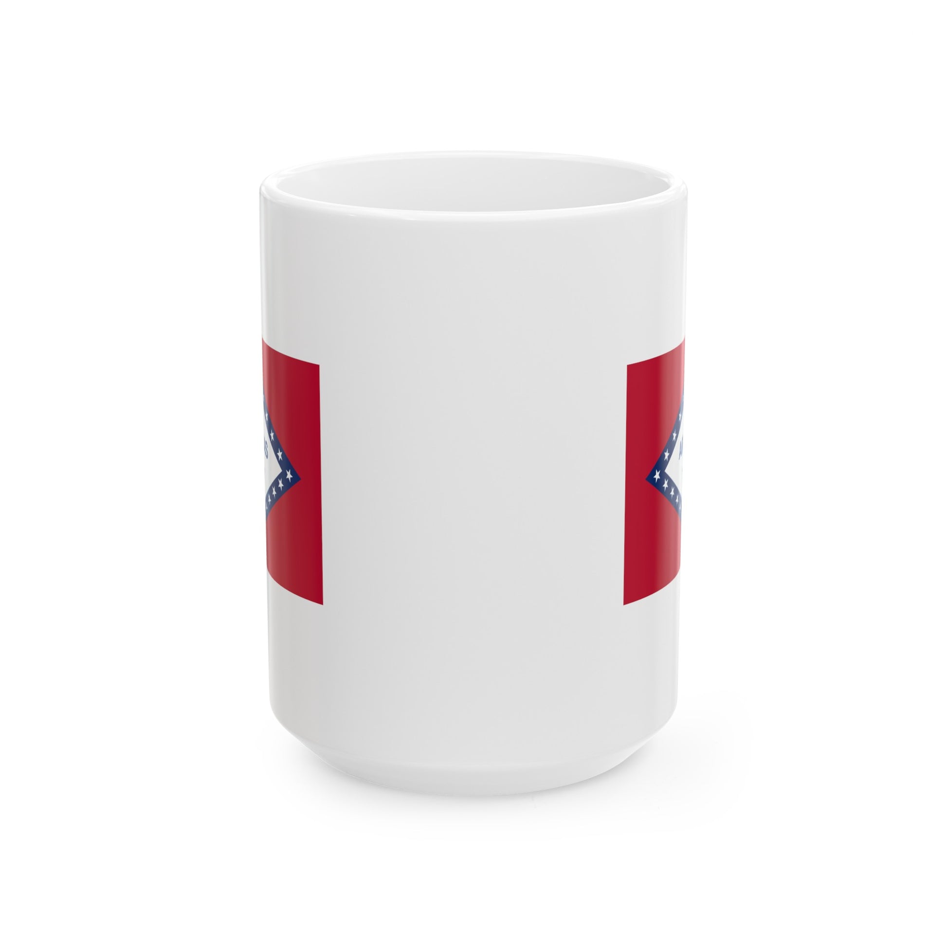 Arkansas State Flag - Double Sided White Ceramic Coffee Mug 15oz by TheGlassyLass.com