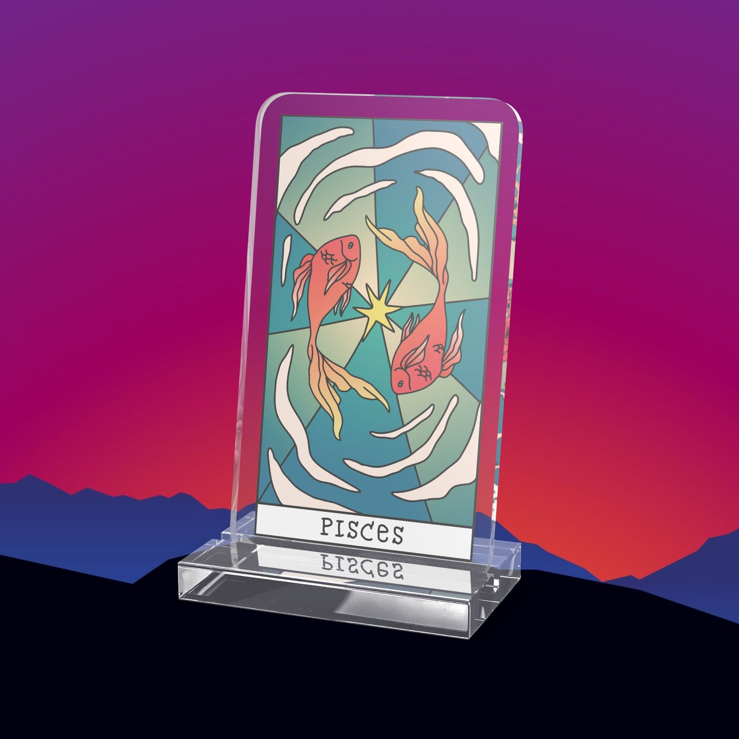 Pisces Zodiac Acrylic Standee by TheGlassyLass.com
