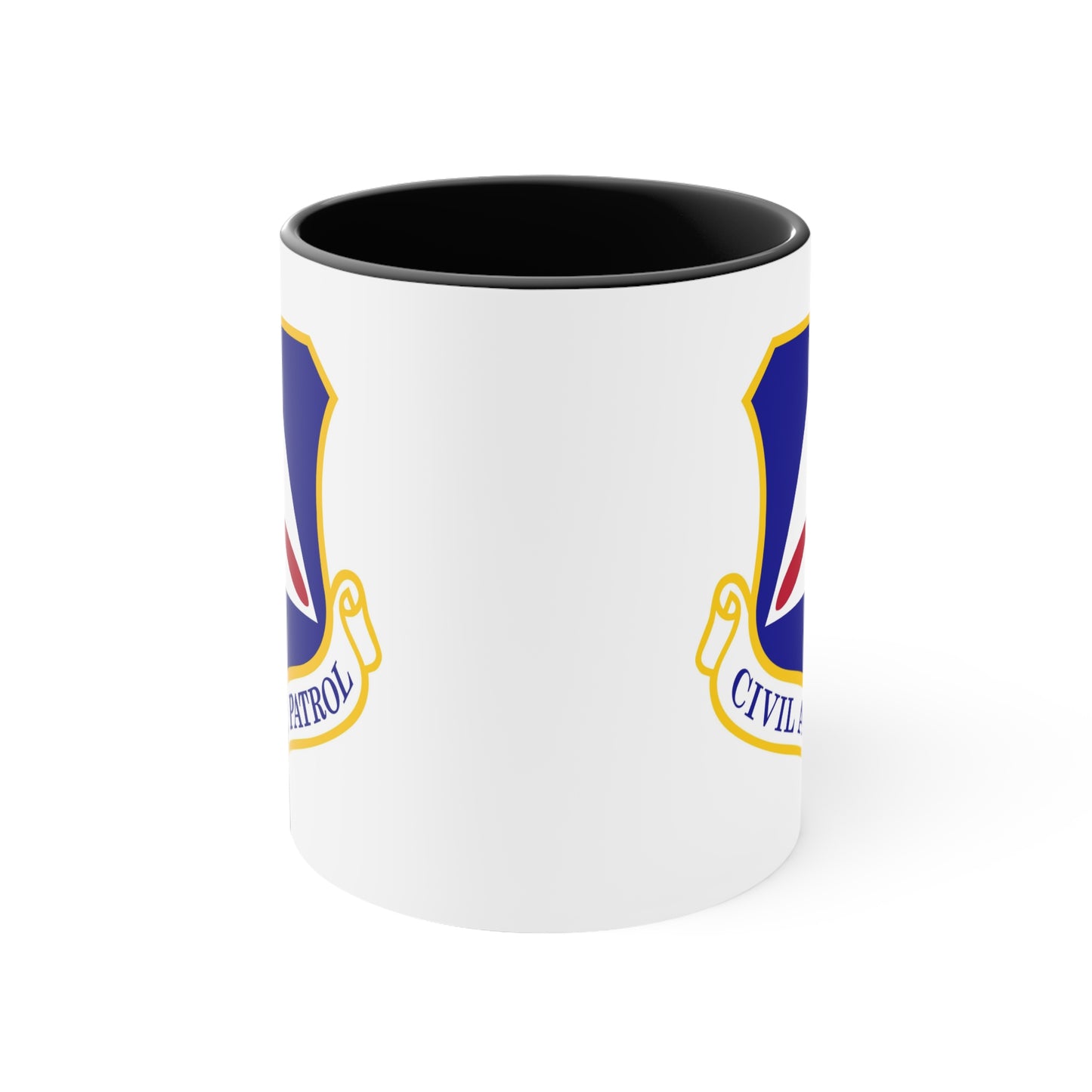 Civil Air Patrol Coffee Mug - Double Sided Black Accent White Ceramic 11oz by TheGlassyLass
