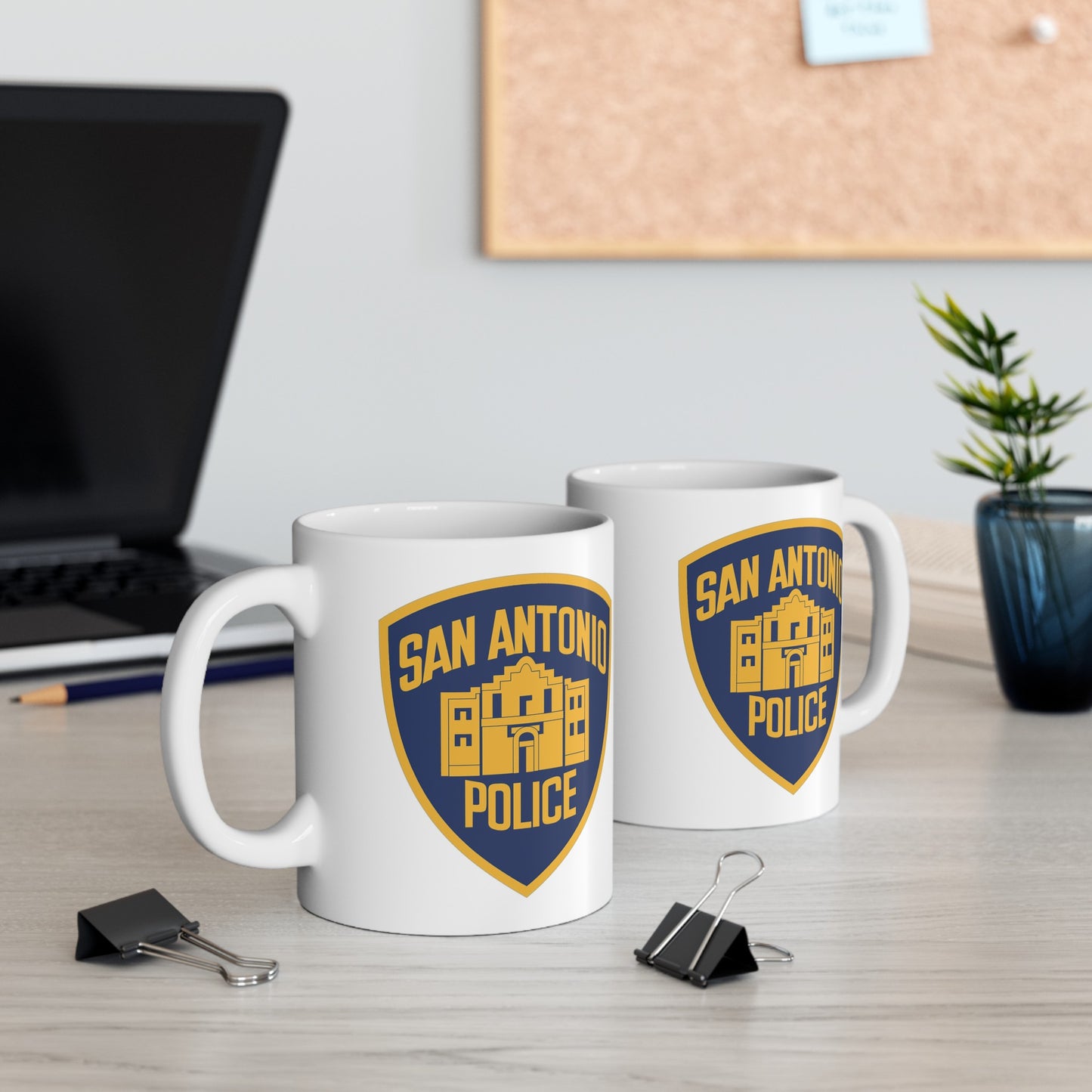 San Antonio Police Coffee Mug - Double Sided White Ceramic 11oz by TheGlassyLass.com