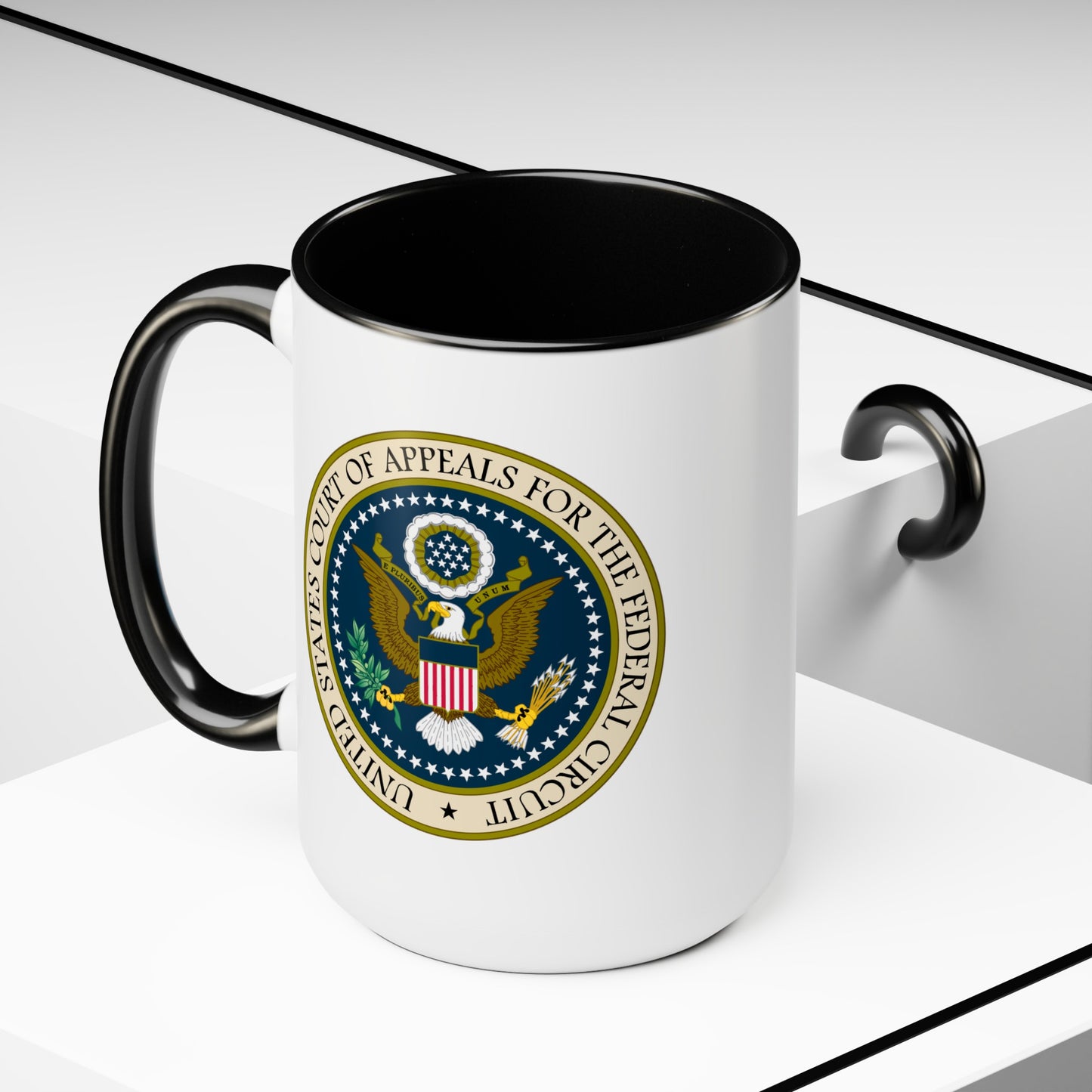 US Court of Appeals Coffee Mug - Double Sided Black Accent White Ceramic 15oz by TheGlassyLass.com