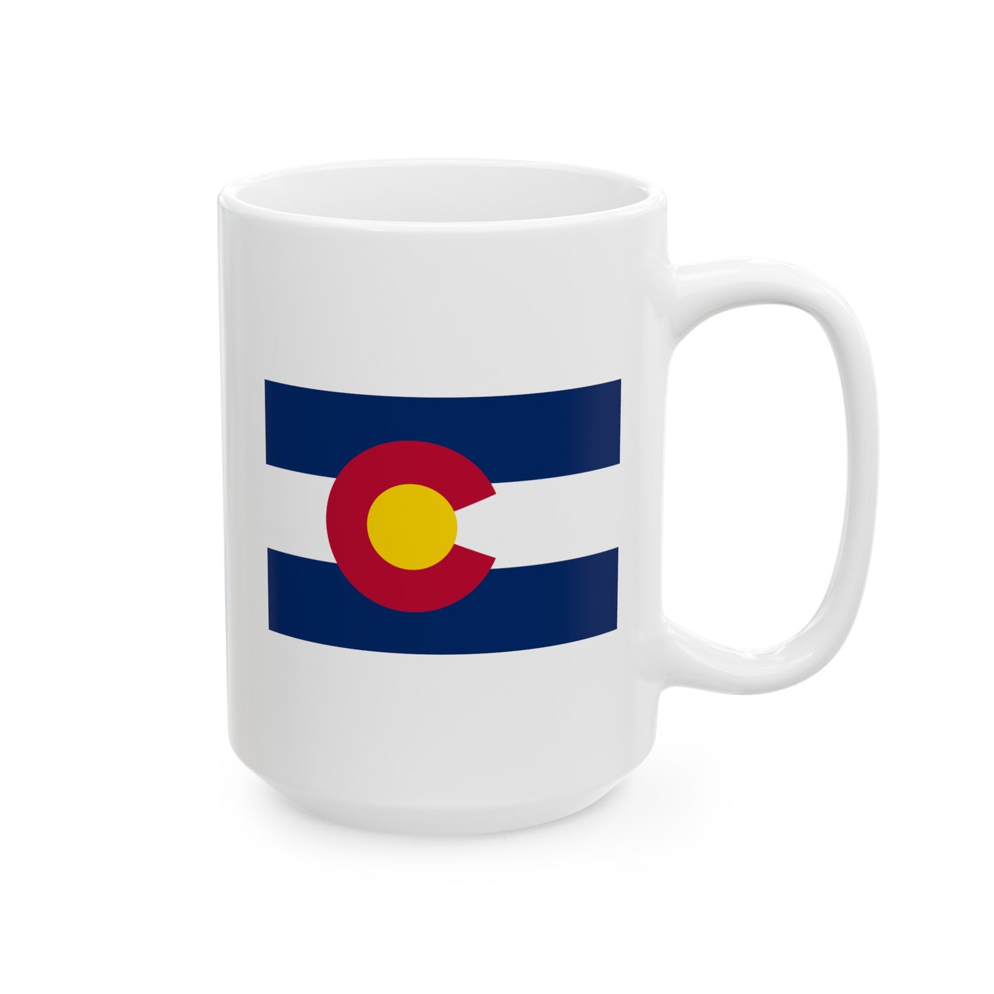 Colorado State Flag - Double Sided White Ceramic Coffee Mug 15oz by TheGlassyLass.com