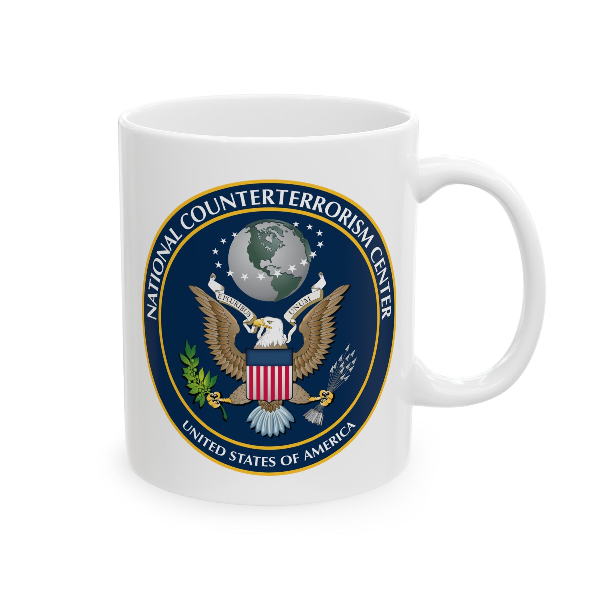 National Counterterrorism Center - Double Sided White Ceramic Coffee Mug 11oz by TheGlassyLass.com