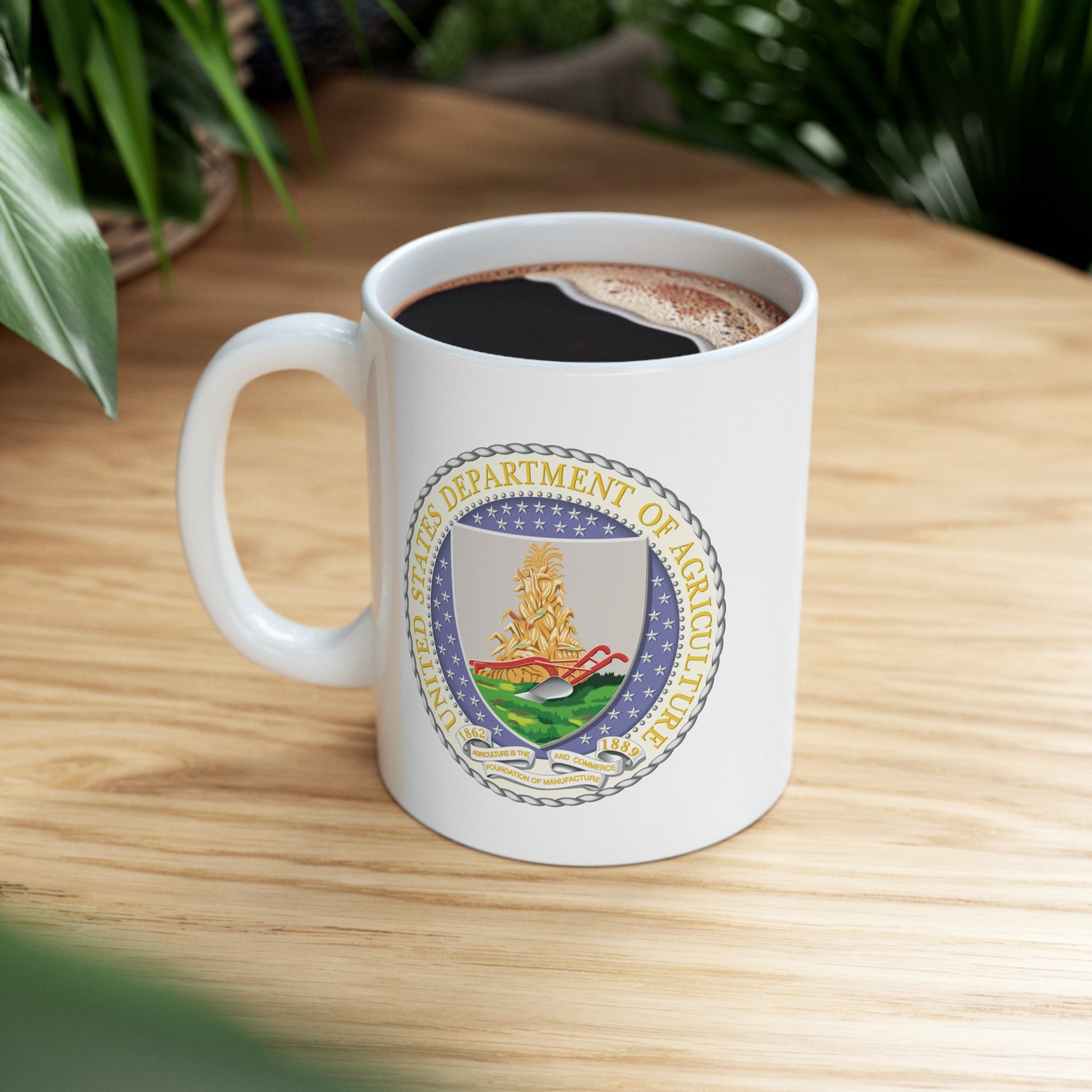 Department of Agriculture Coffee Mug - Double Sided White Ceramic 11oz by TheGlassyLass.com