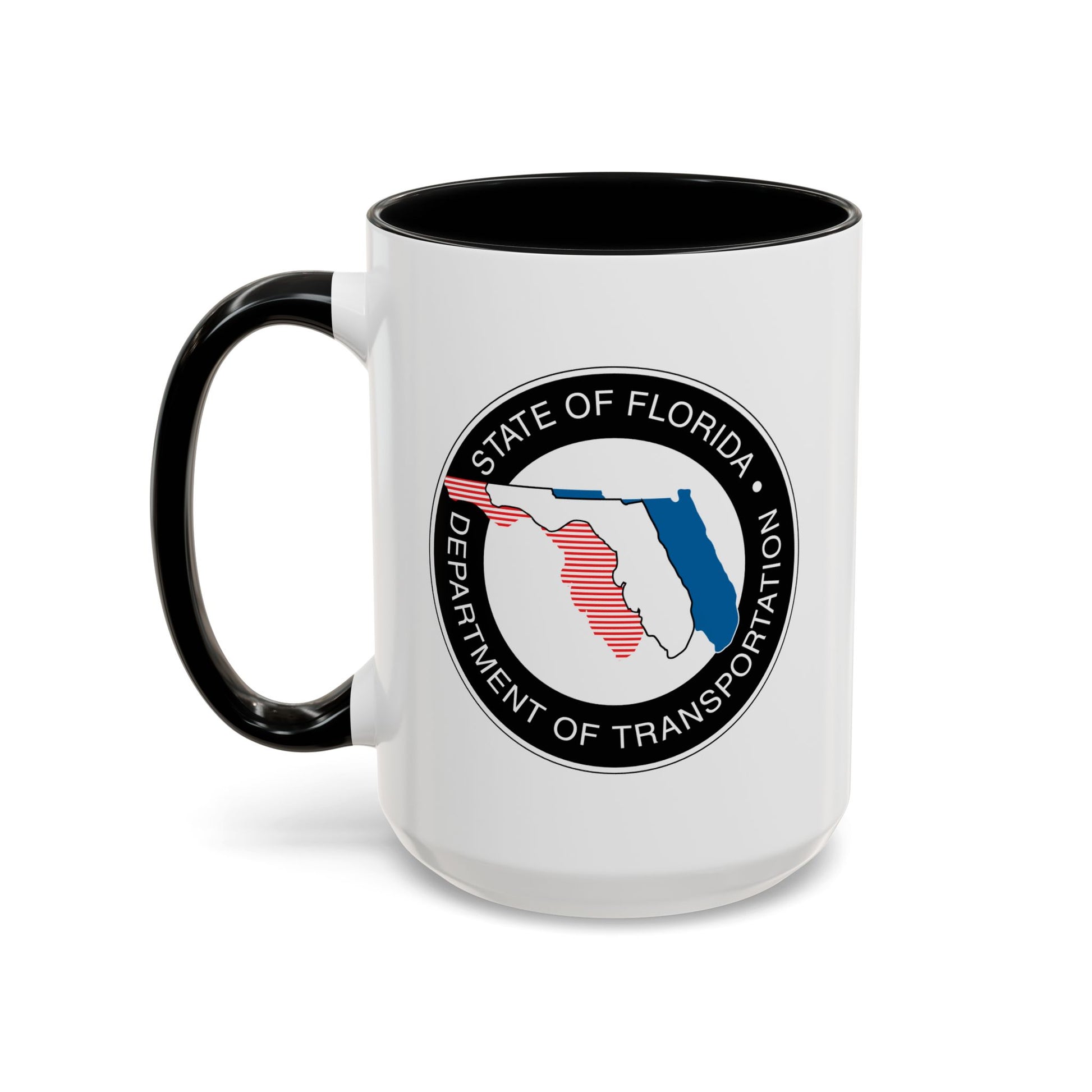 Florida Department of Transportation Coffee Mug - Double Sided Black Accent White Ceramic 15oz by TheGlassyLass.com