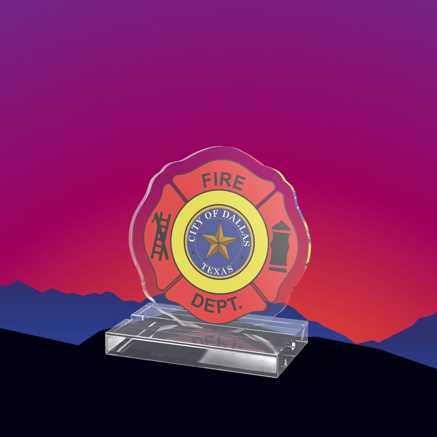 Dallas Fire Department Acrylic Standee by TheGlassyLass.com