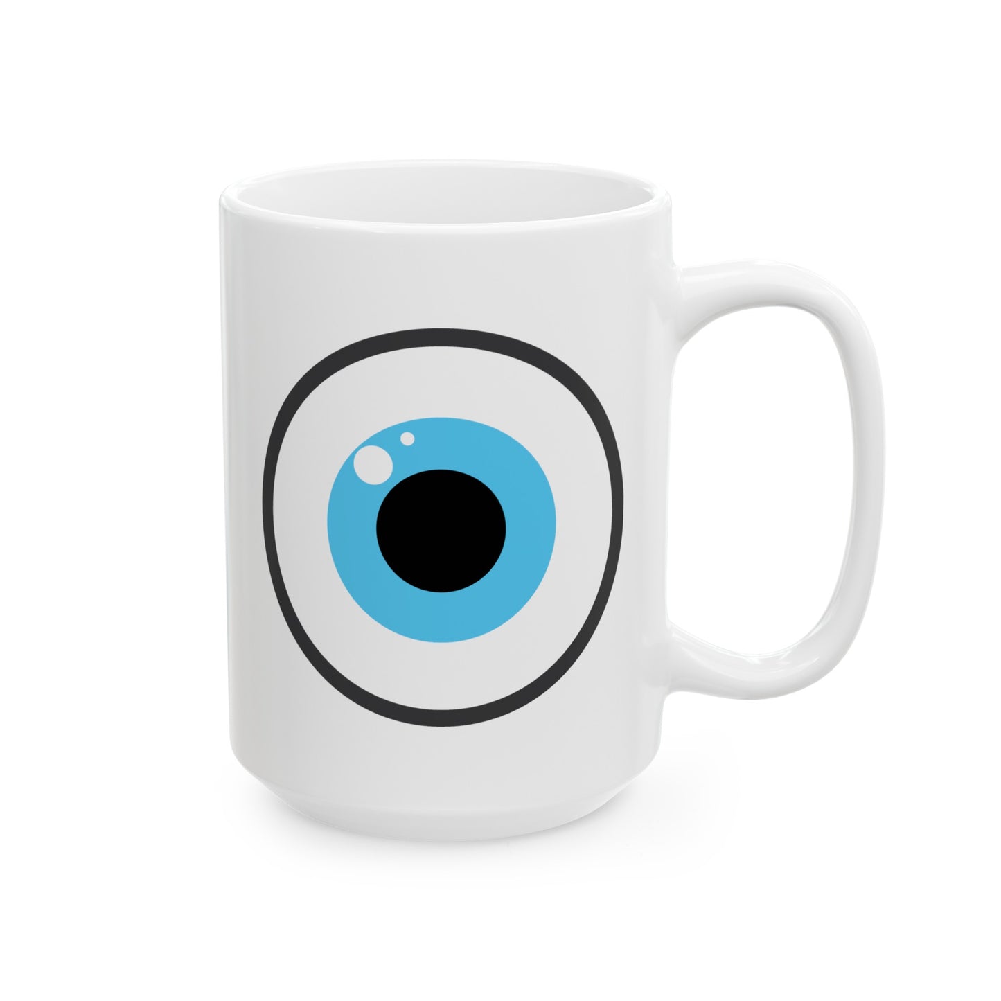 Eye on You Coffee Mug - Double Sided White Ceramic 15oz by TheGlassyLass.com