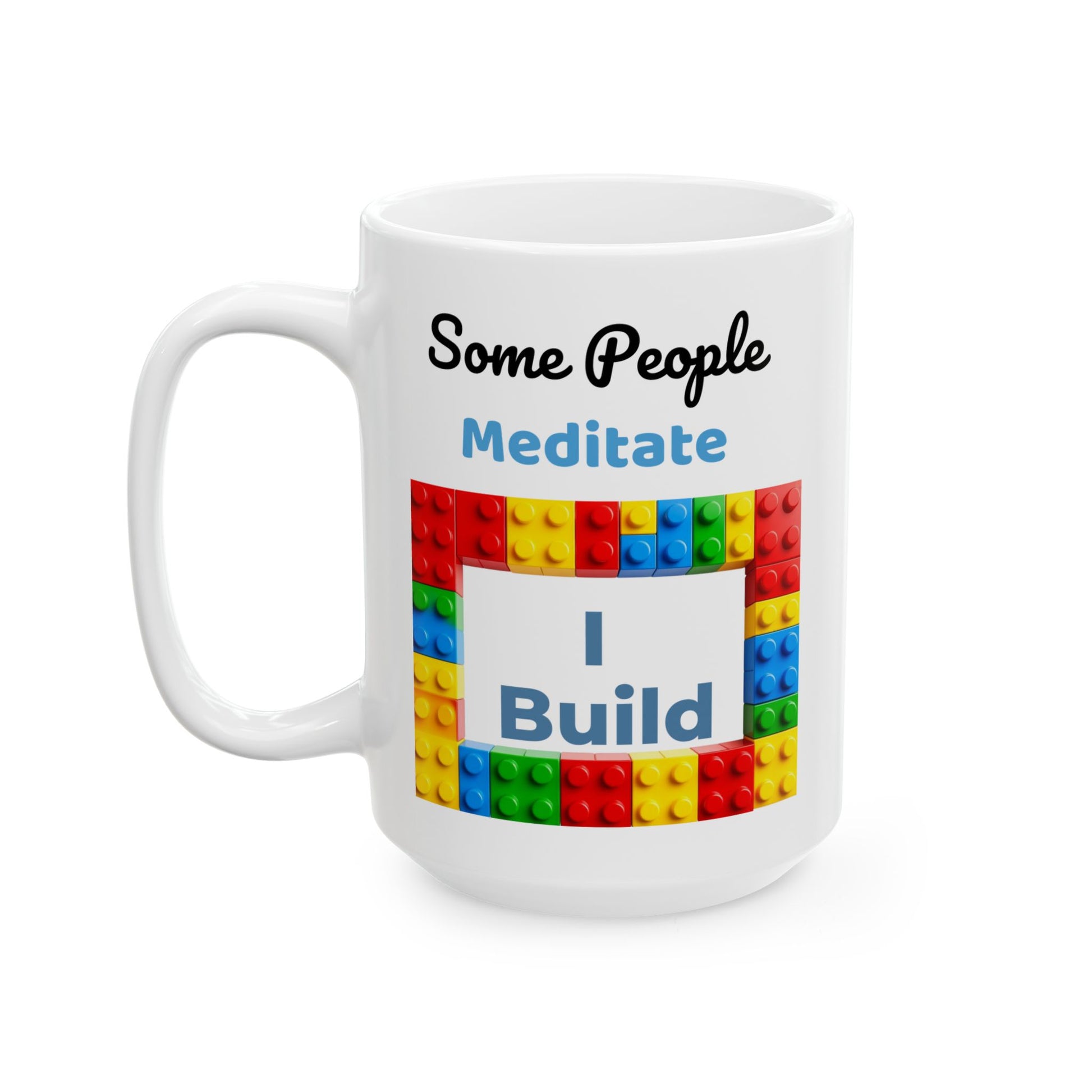 LEGO Build Coffee Mug - Double Sided White Ceramic 15oz by TheGlassyLass.com