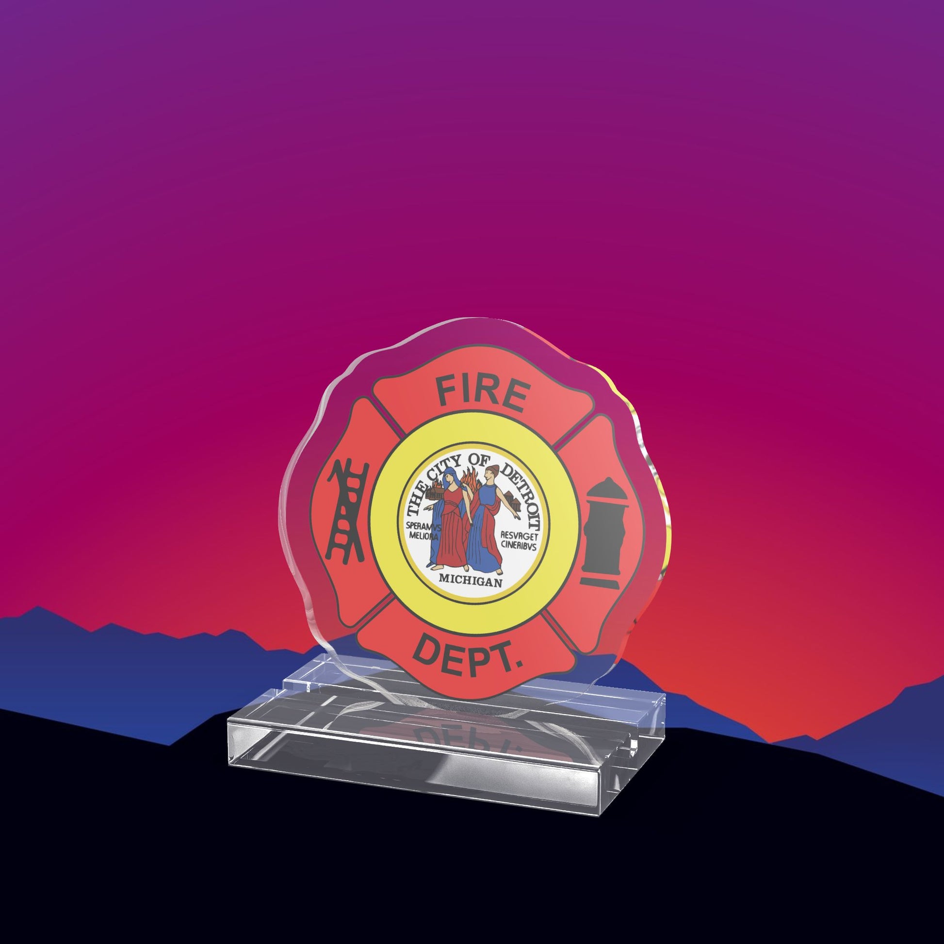 Detroit Fire Department Acrylic Standee by TheGlassyLass.com