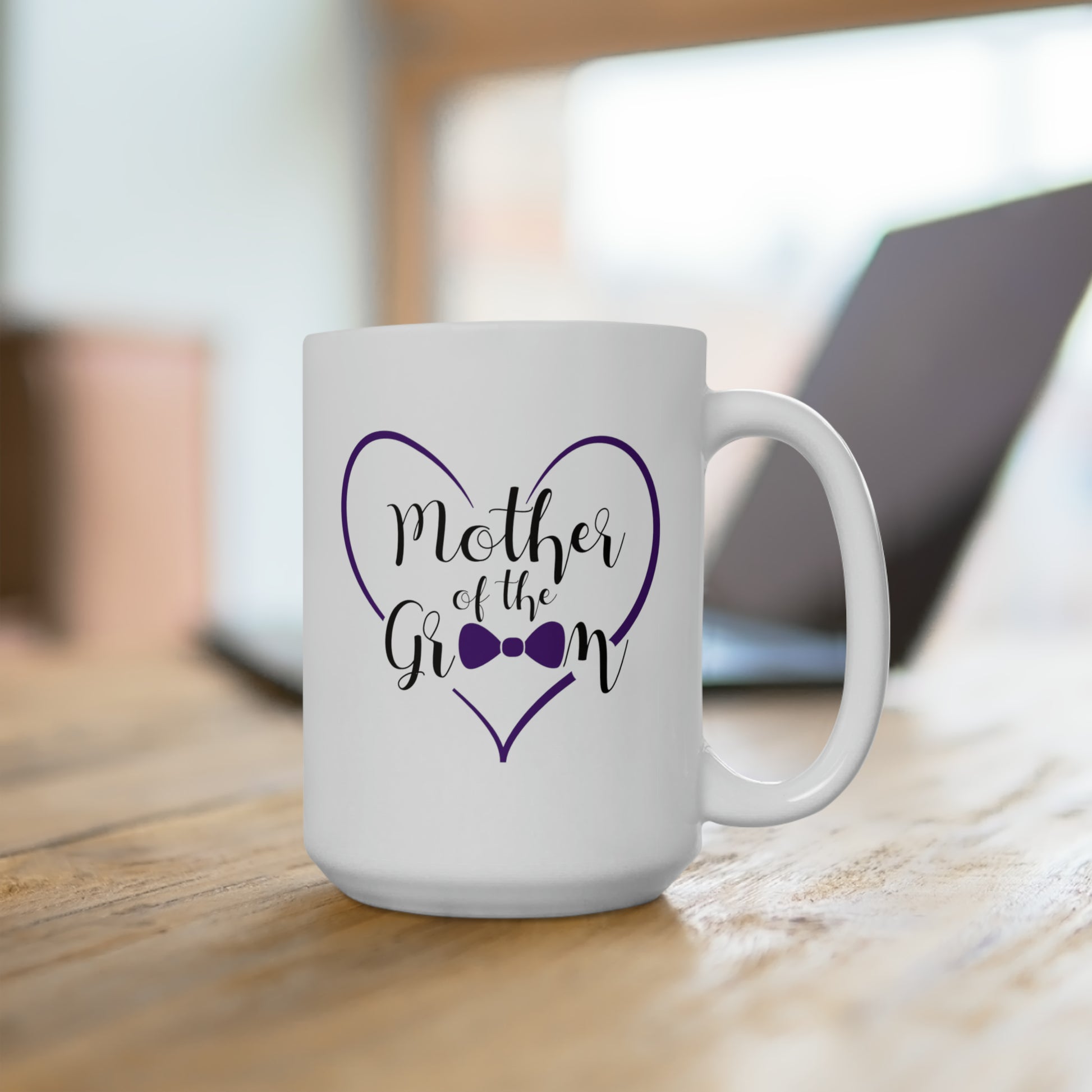 Mother of the Groom Coffee Mug - Double Sided White Ceramic 15oz - by TheGlassyLass.com