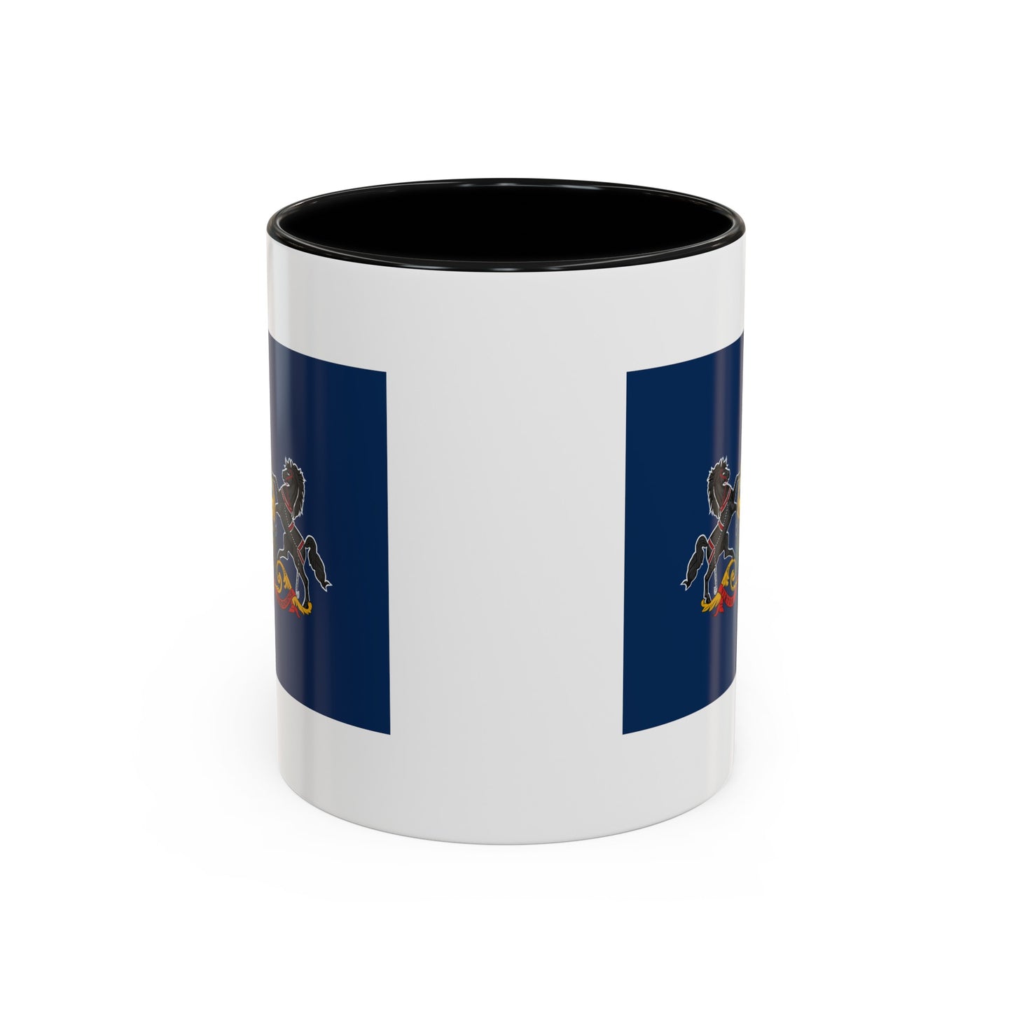 Commonwealth of Pennsylvania State Flag - Double Sided Black Accent White Ceramic Coffee Mug 11oz by TheGlassyLass.com