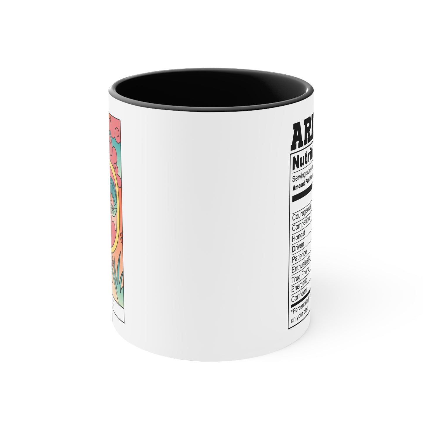 Aries Tarot Card Coffee Mug - Double Sided Black Accent Ceramic 11oz by TheGlassyLass.com