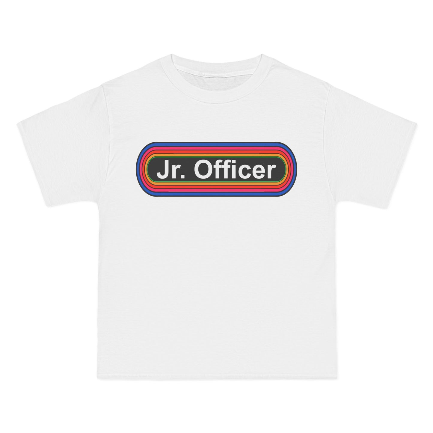 Junior Officer Rainbow T-Shirt: (Hanes Beefy-T 100% Preshrunk Cotton Custom Printed by TheGlassyLass.com