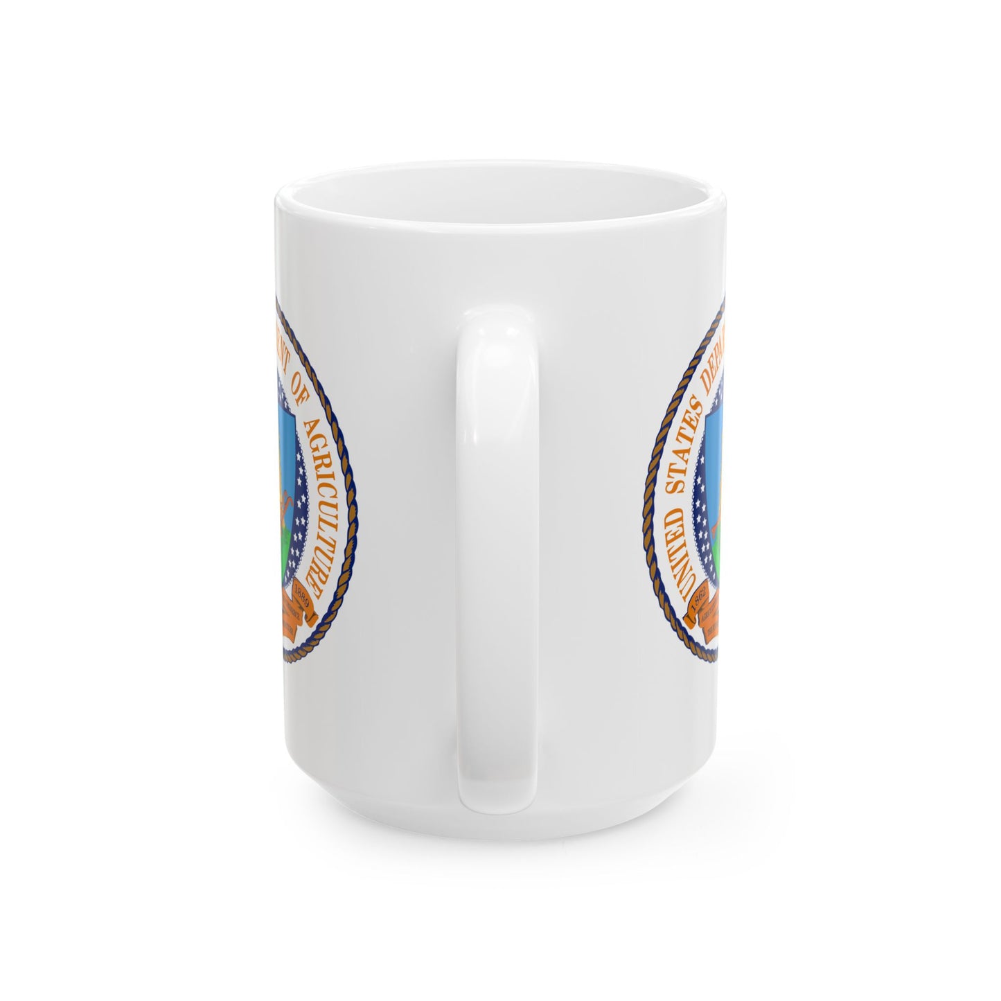 United States Department of Agriculture Seal Coffee Mug - Double Sided White Ceramic 15oz by TheGlassyLass.com