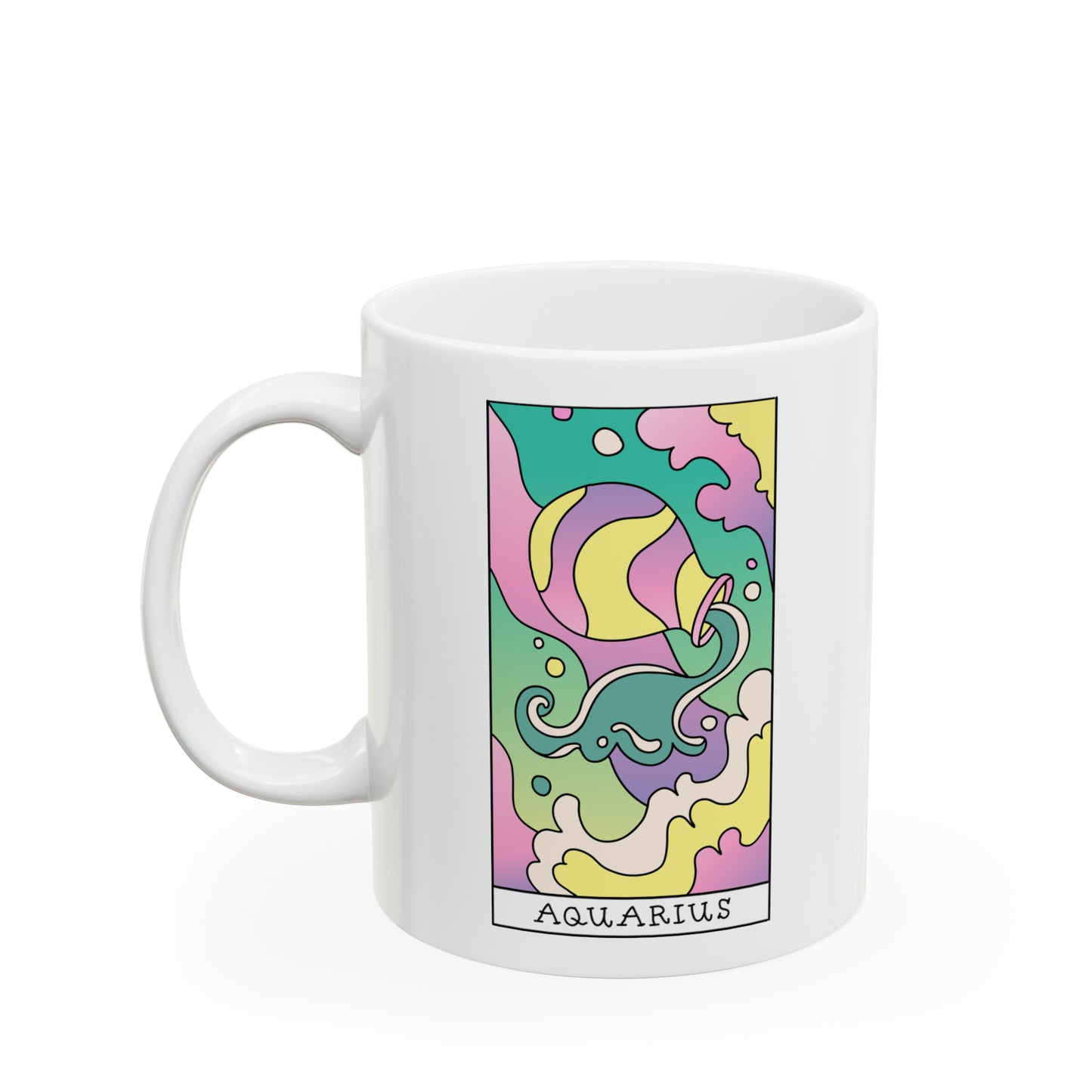 Aquarius Tarot Card Coffee Mug Custom Printed by TheGlassyLass.com Microwave Oven & Dishwasher Safe