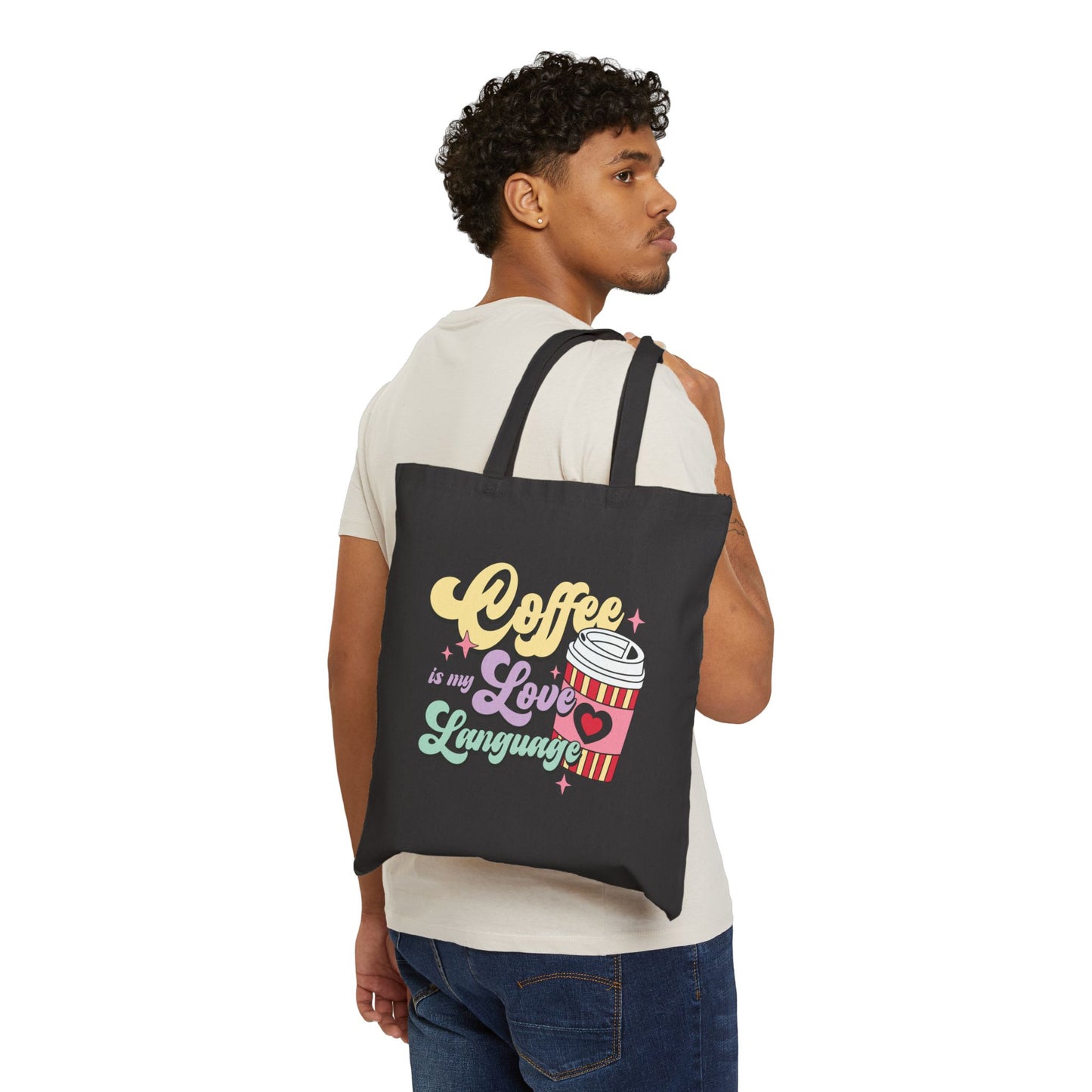 Coffee Is My Love Language Logo Tote Bag - Heavyweight 100% Cotton Canvas by TheGlassyLass.com