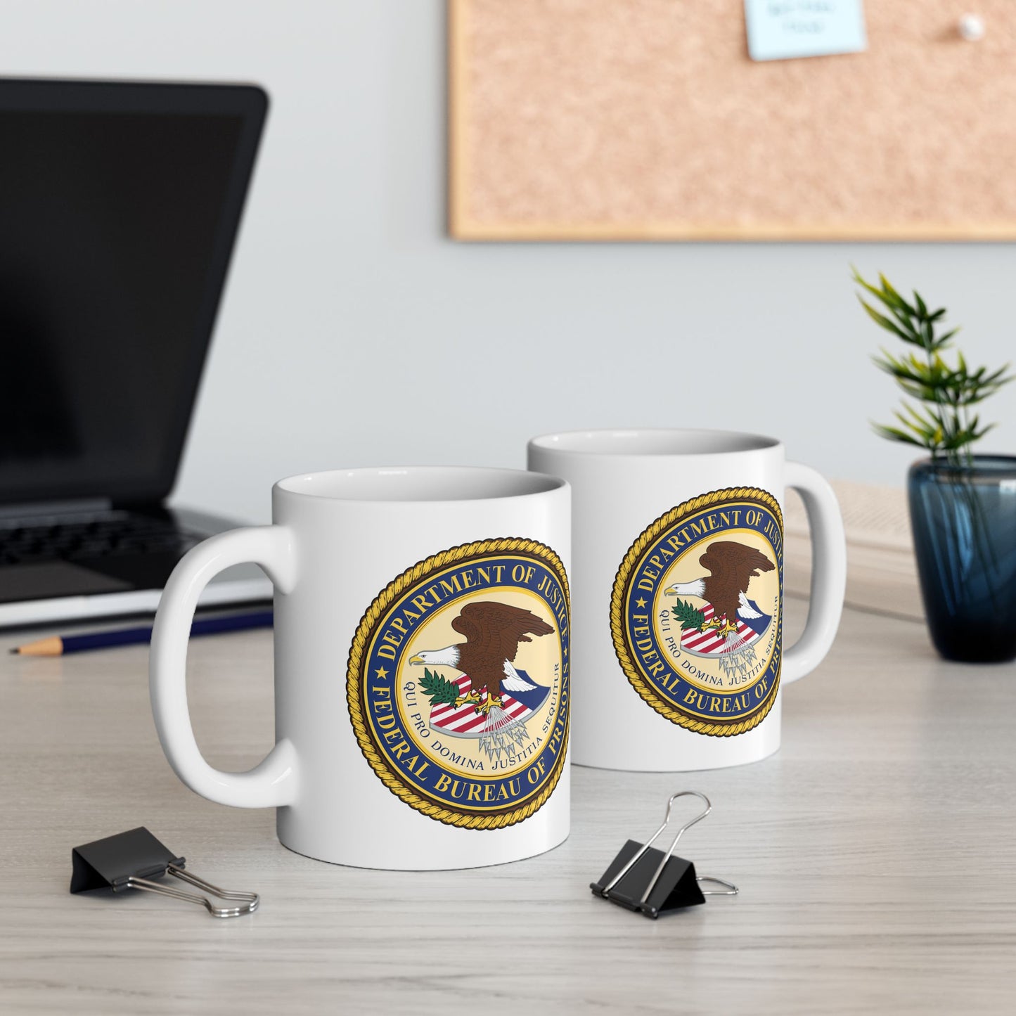 Federal Bureau of Prisons Coffee Mug - Double Sided White Ceramic 11oz by TheGlassyLass.com