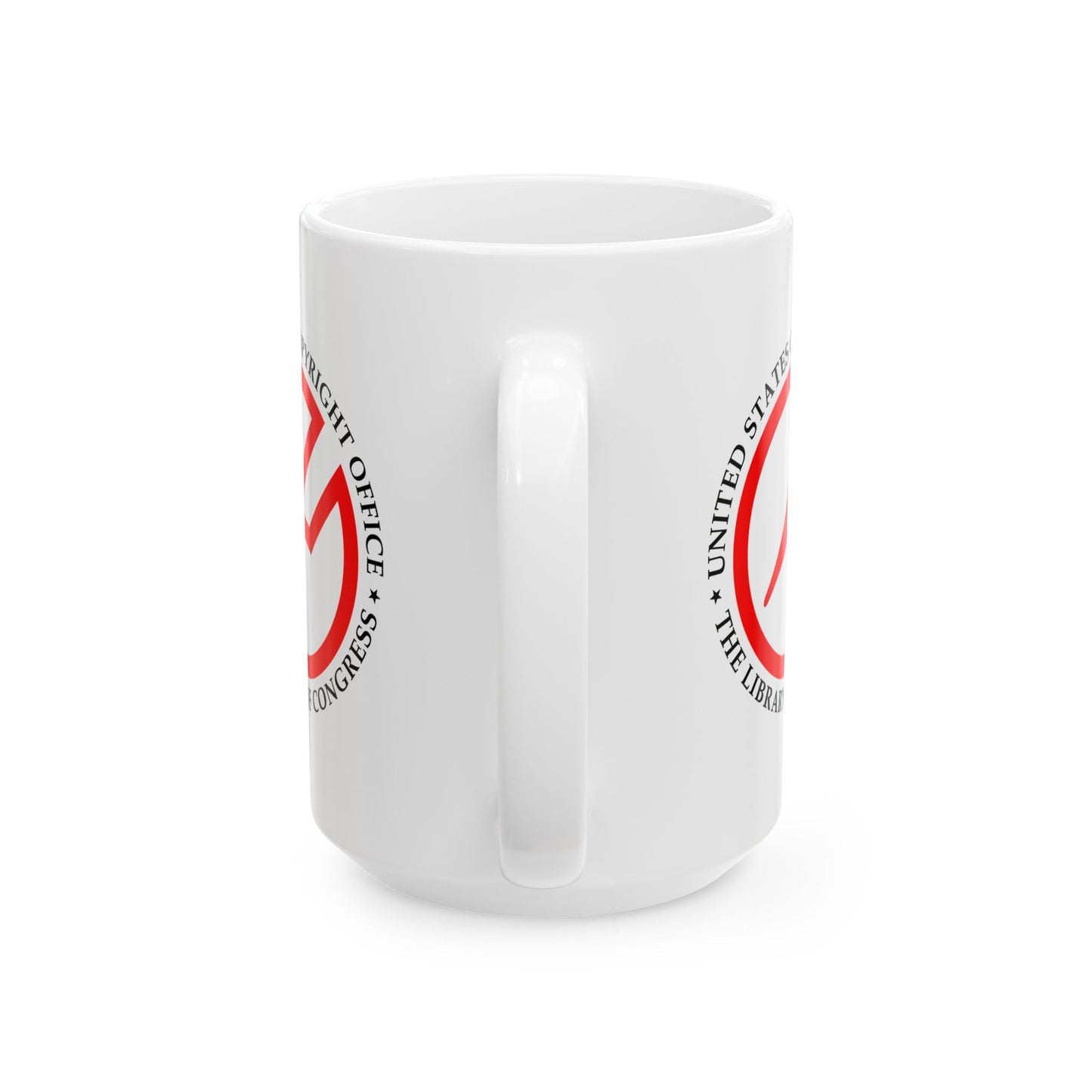 United State Copyright Office Coffee Mug - Double Sided Print, White Ceramic, 15oz by TheGlassyLass.com