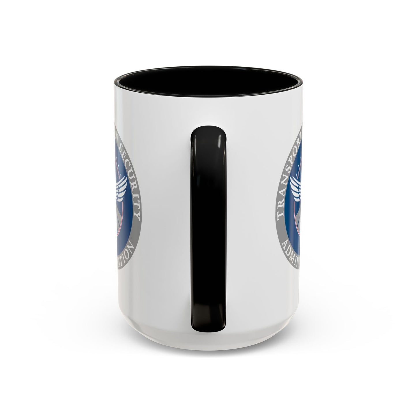 Transportation Security Administration Mug - Double Sided Print, Black Accent White Ceramic, 15oz by TheGlassyLass.com