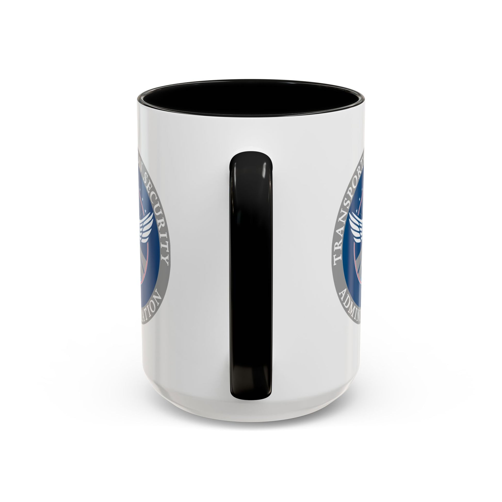 Transportation Security Administration Mug - Double Sided Print, Black Accent White Ceramic, 15oz by TheGlassyLass.com