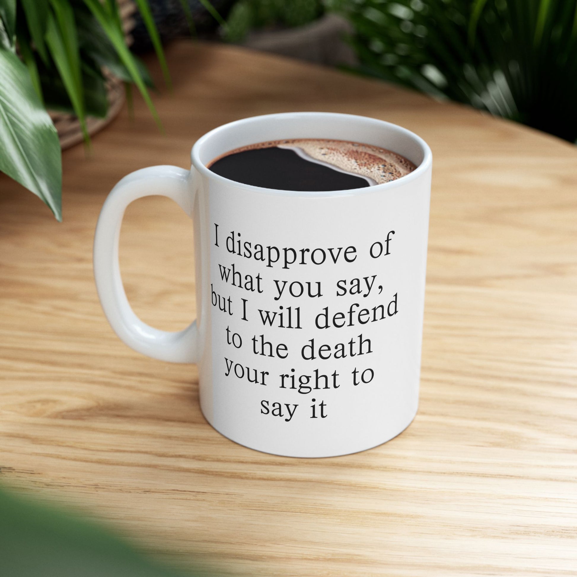 Defend To The Death Coffee Mug - Double Sided White Ceramic 11oz by TheGlassyLass.com